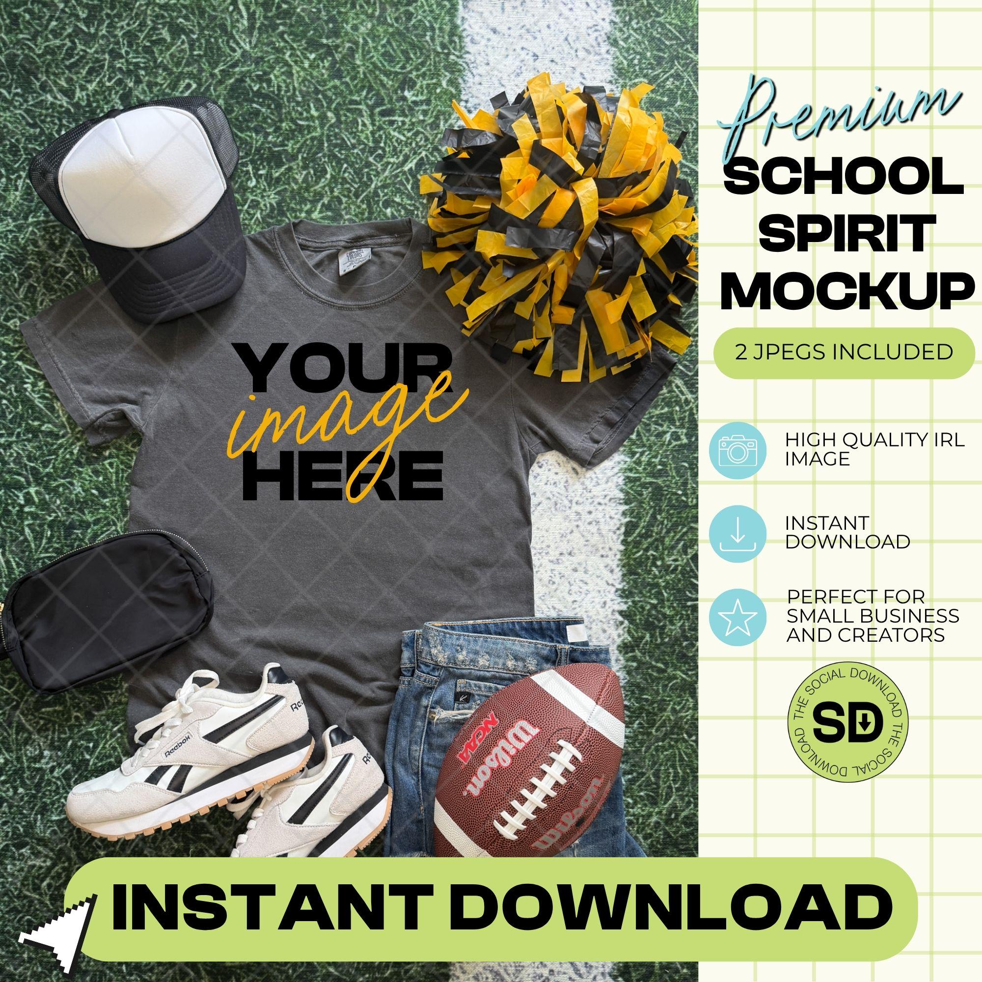 1717 Comfort Colors Pepper Football Mock Up- Gold School Spirit Accessories (1717-CC-Pepper-FB-Gold)
