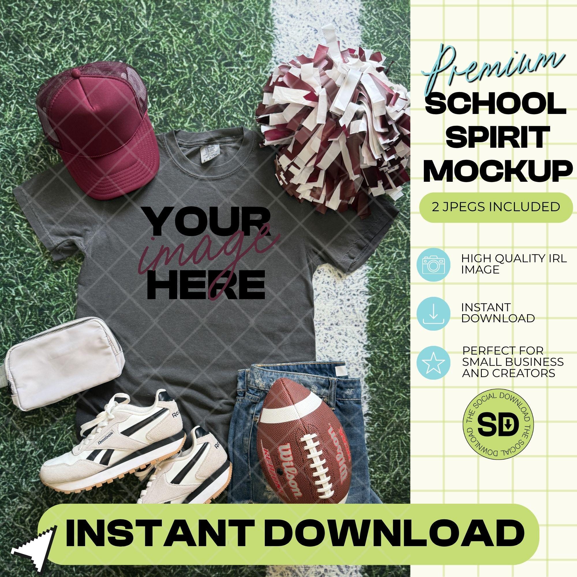 1717 Comfort Colors Pepper Football Mock Up- Maroon School Spirit Accessories (1717-CC-Pepper-FB-Maroon)