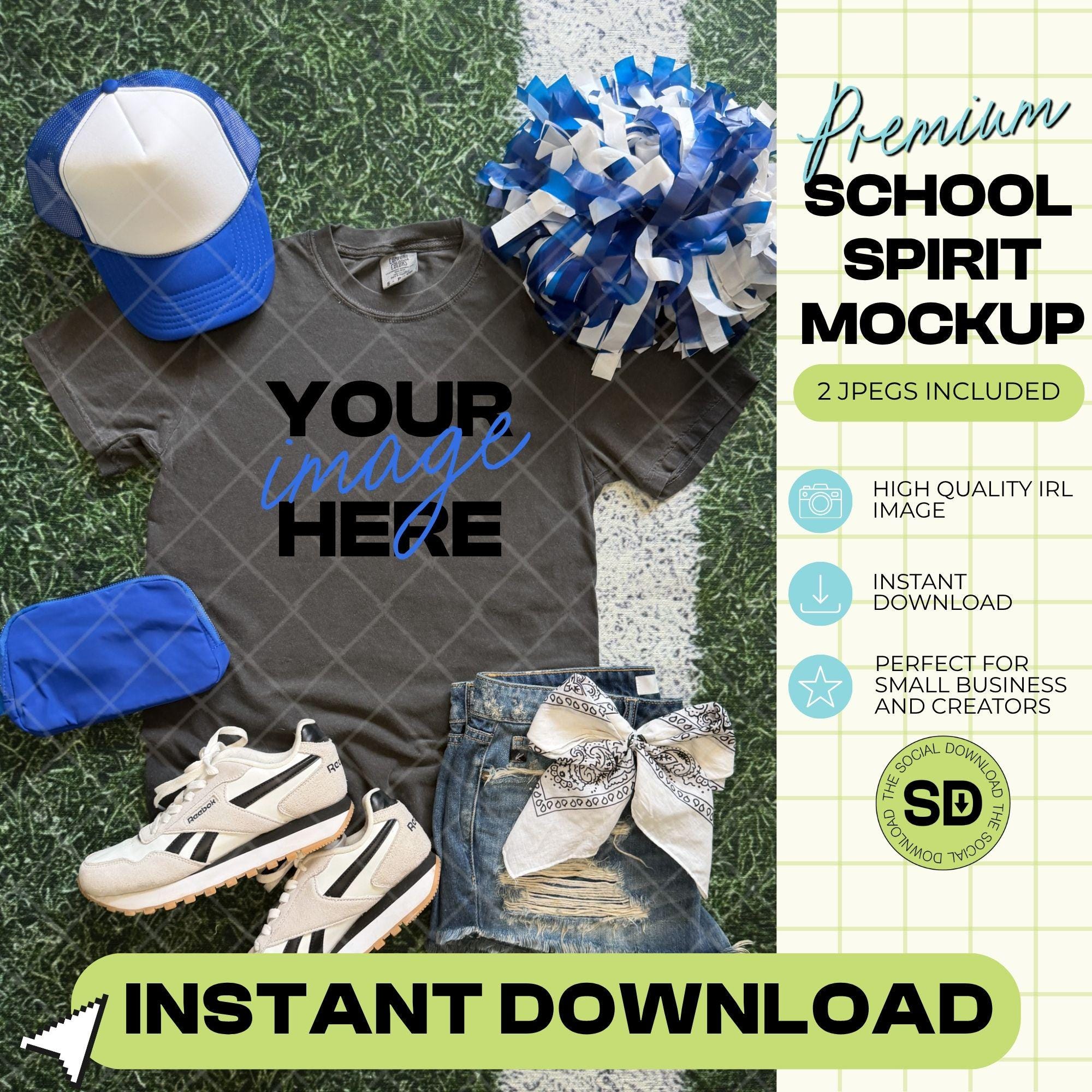 1717 Comfort Colors Pepper Mock Up- Royal School Spirit Accessories (1717-CC-Pepper-GSW-Royal)