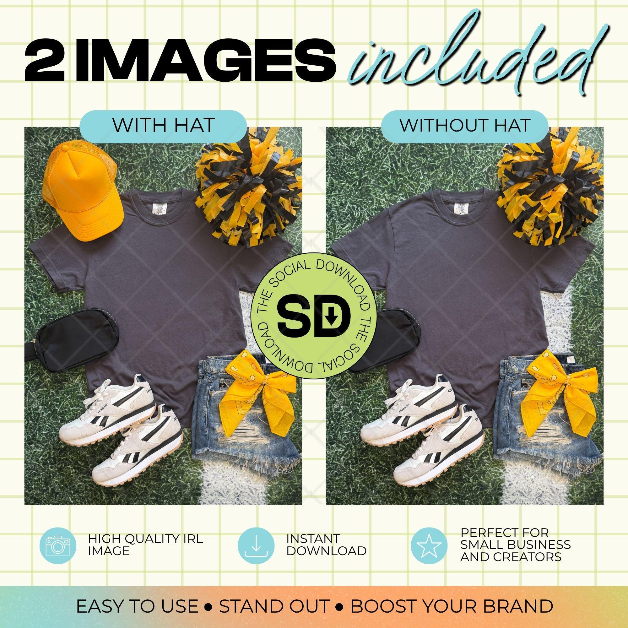1717 Comfort Colors Graphite Mock Up- Gold School Spirit Accessories (1717-CC-Graphite-GSW-Gold)