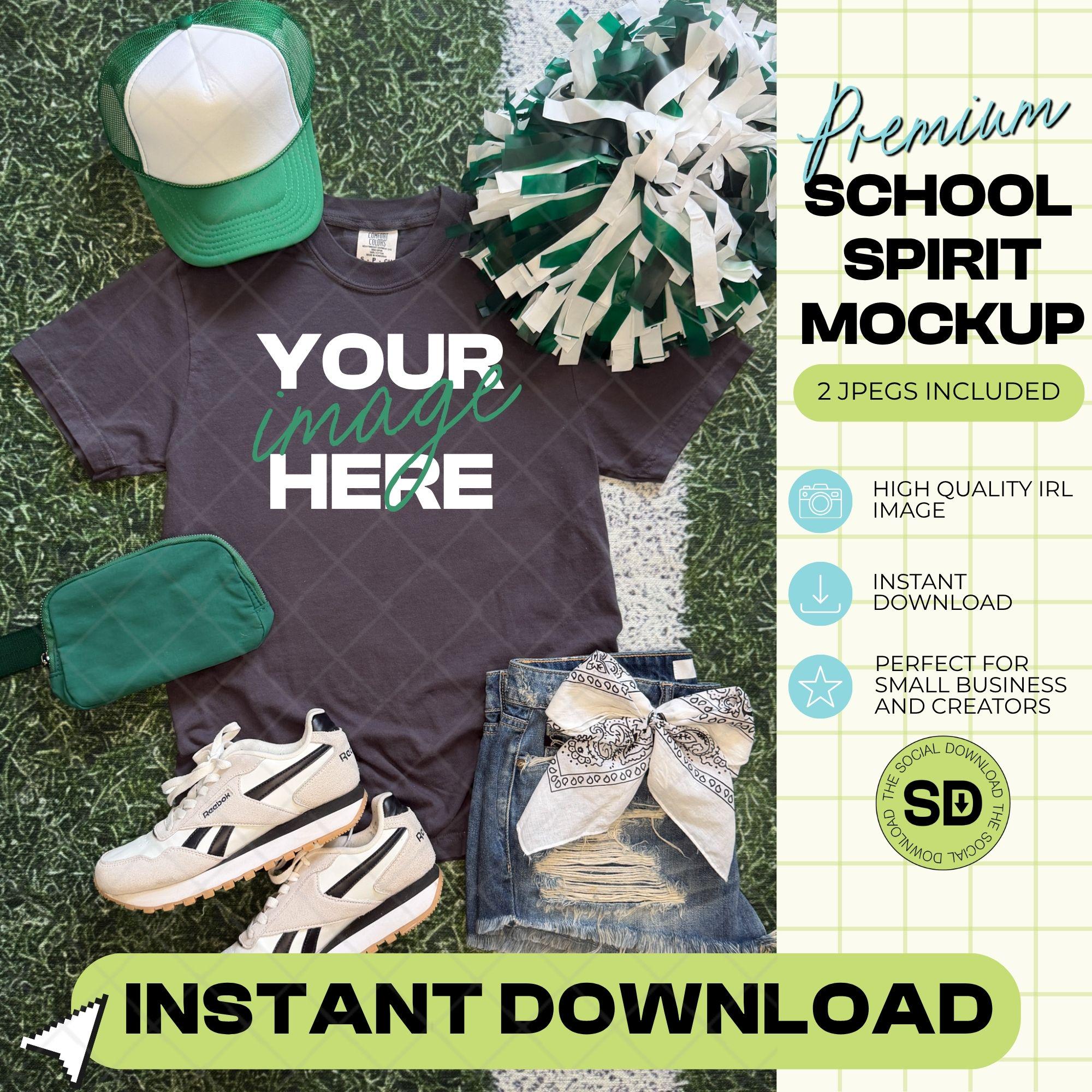 1717 Comfort Colors Graphite Mock Up- Kelly School Spirit Accessories (1717-CC-Graphite-GSW-Kelly)