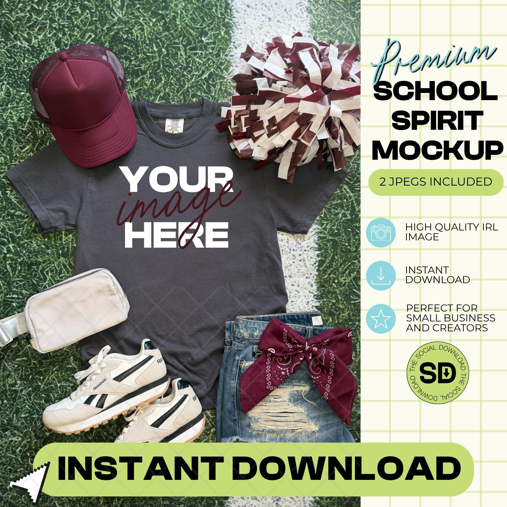1717 Comfort Colors Graphite Mock Up- Maroon School Spirit Accessories (1717-CC-Graphite-GSW-Maroon)