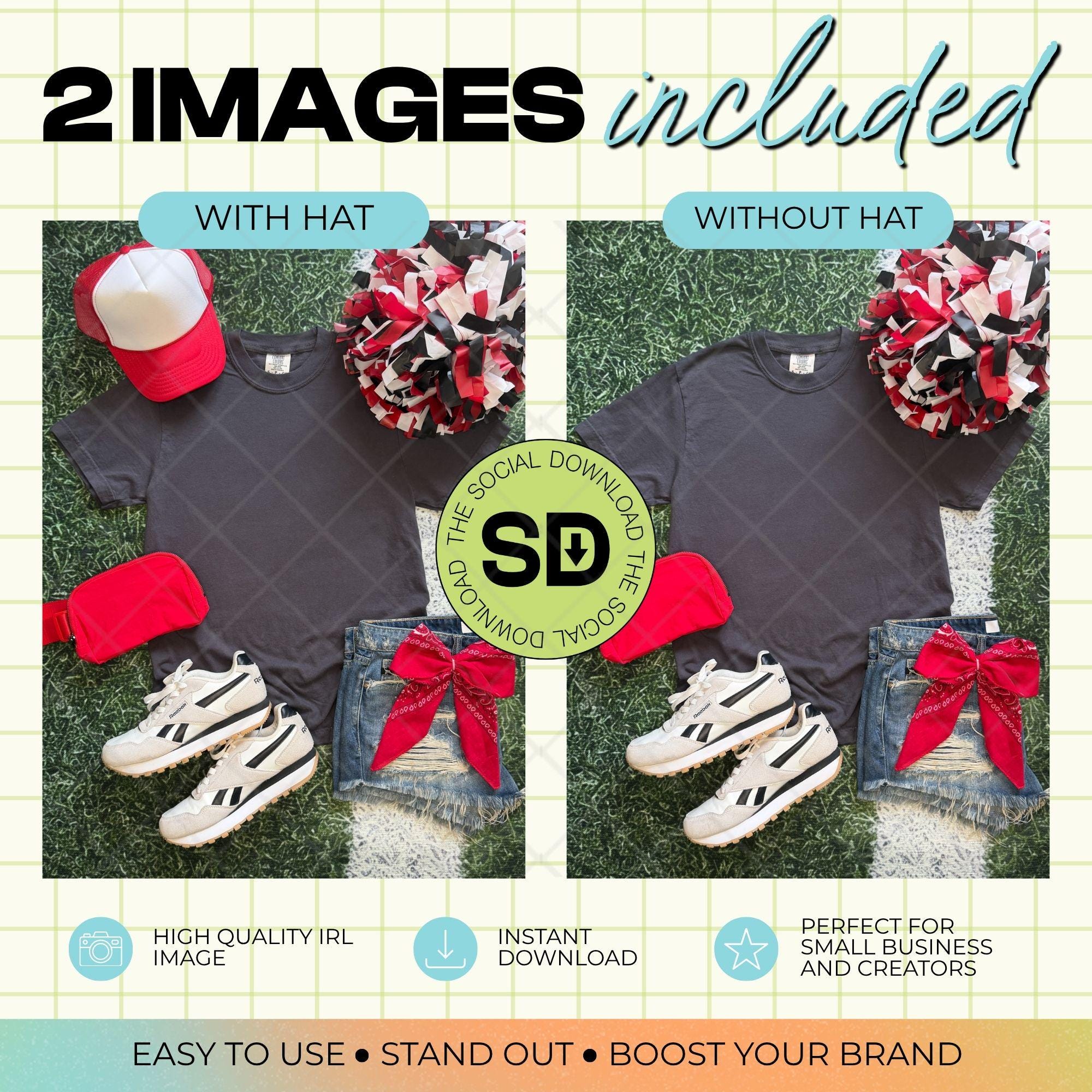 1717 Comfort Colors Graphite Mock Up- Red School Spirit Accessories (1717-CC-Graphite-GSW-Red)