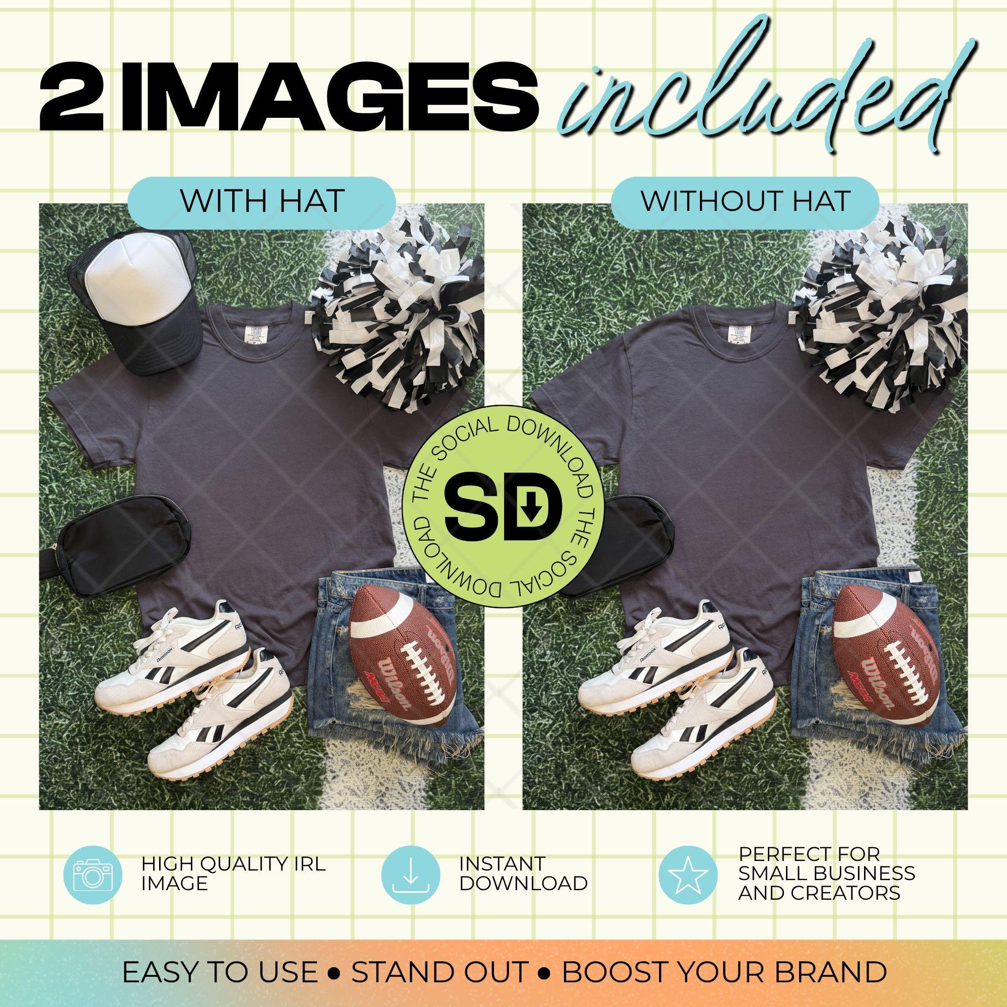 1717 Comfort Colors Graphite Football Mock Up- Black School Spirit Accessories (1717-CC-Graphite-FB-Black)