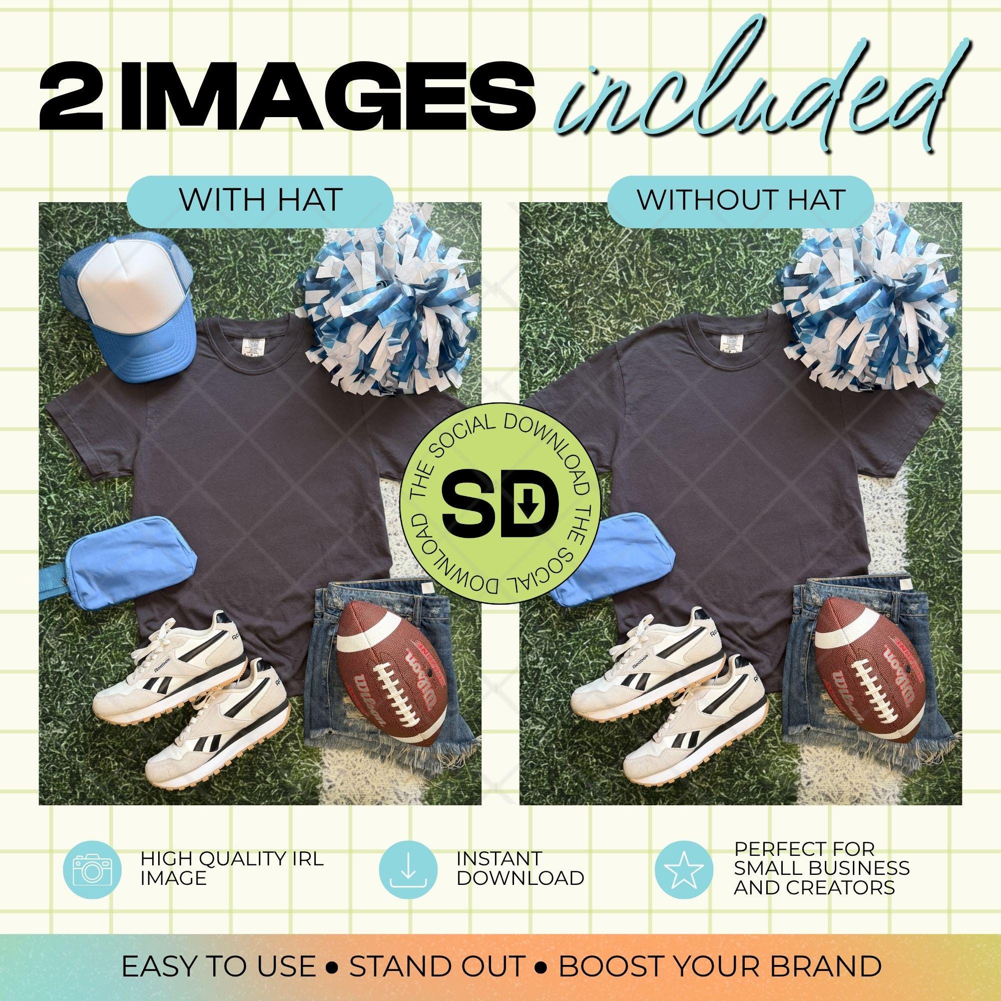 1717 Comfort Colors Graphite Football Mock Up- Columbia School Spirit Accessories (1717-CC-Graphite-FB-Columbia)