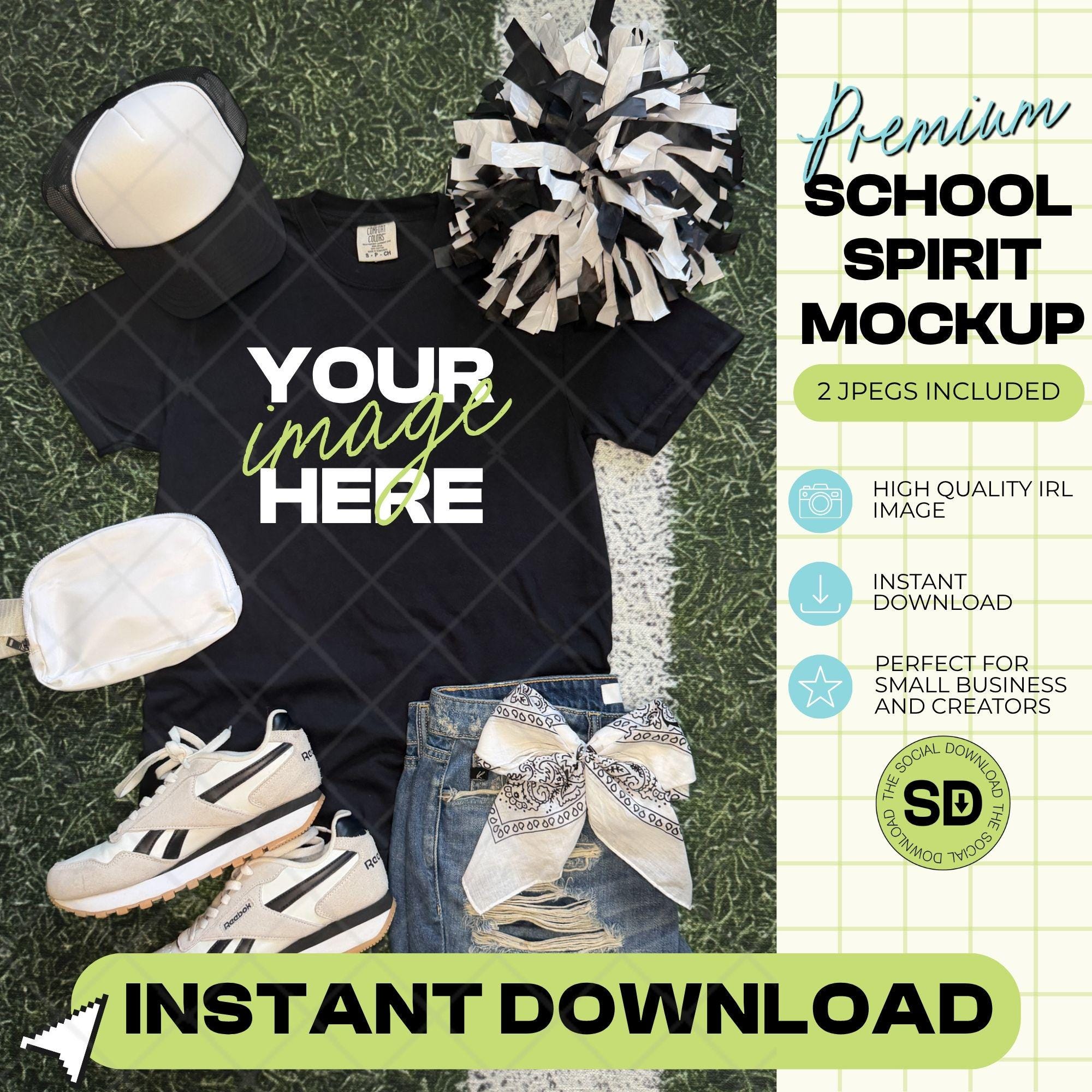1717 Comfort Colors Black Mock Up- Black School Spirit Accessories- (1717-CC-Black-GSW-Black)