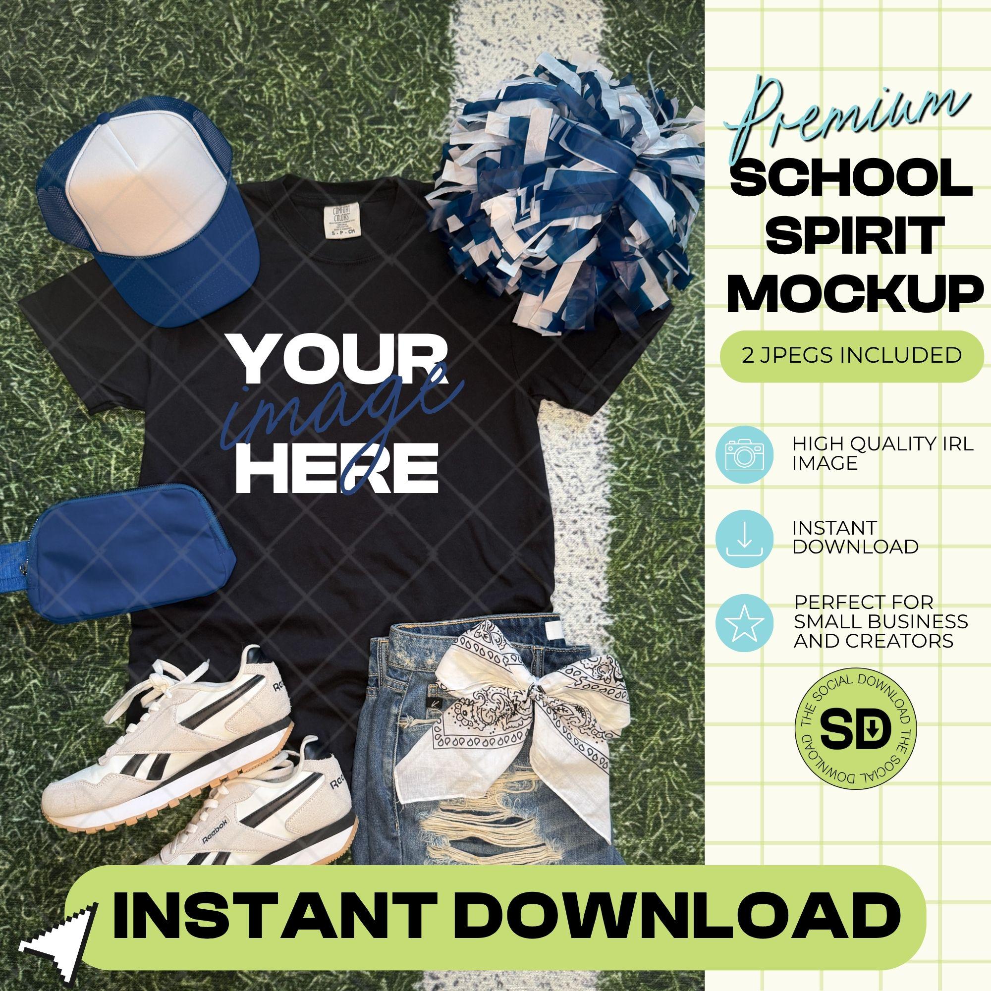 1717 Comfort Colors Black Mock Up- Navy School Spirit Accessories (1717-CC-Black-GSW-Navy)