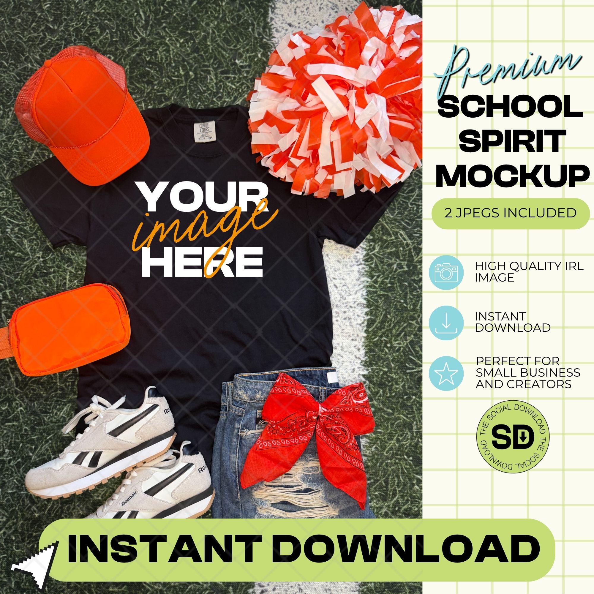 1717 Comfort Colors Black Mock Up- Orange School Spirit Accessories (1717-CC-Black-GSW-Orange)