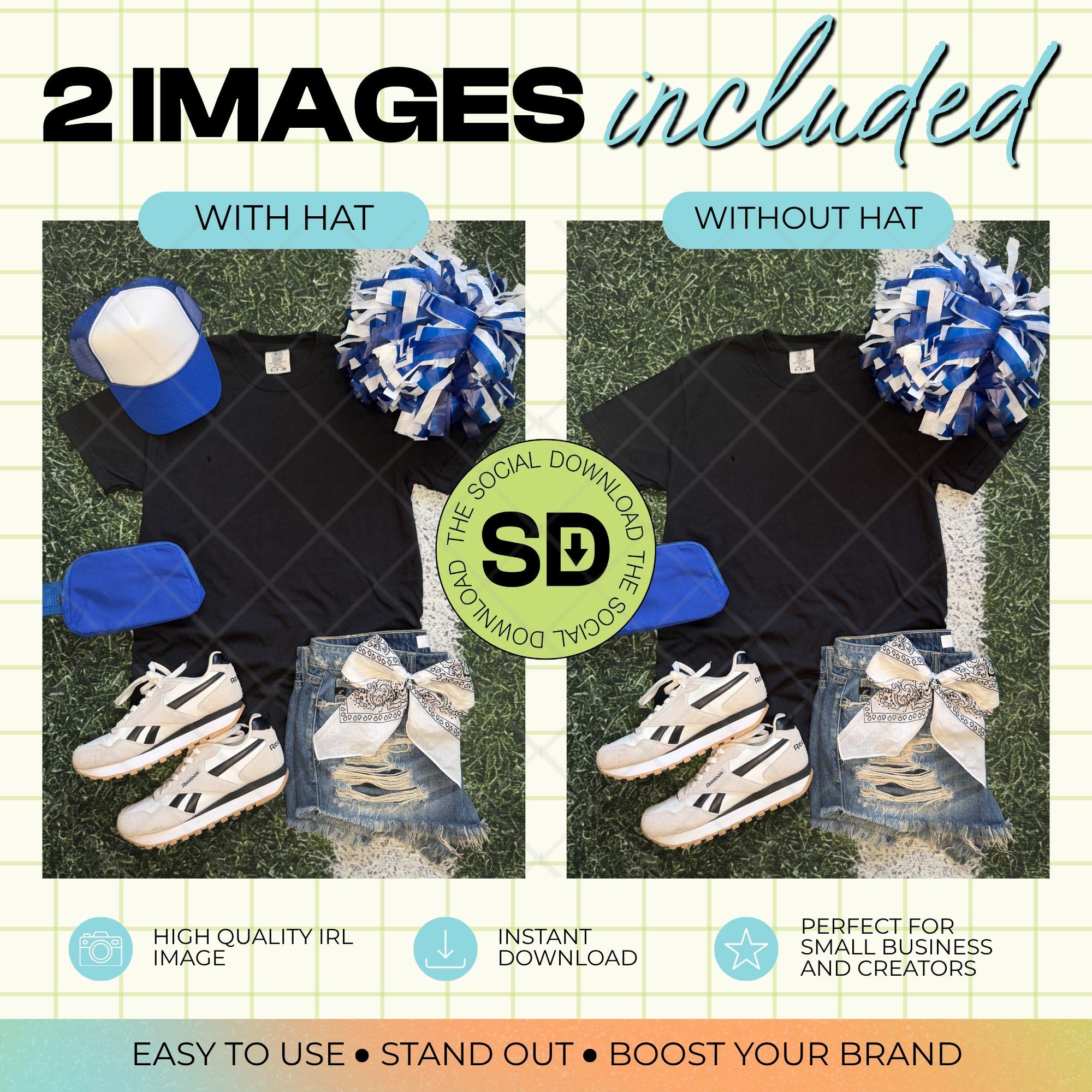 1717 Comfort Colors Black Mock Up- Royal School Spirit Accessories (1717-CC-Black-GSW-Royal)