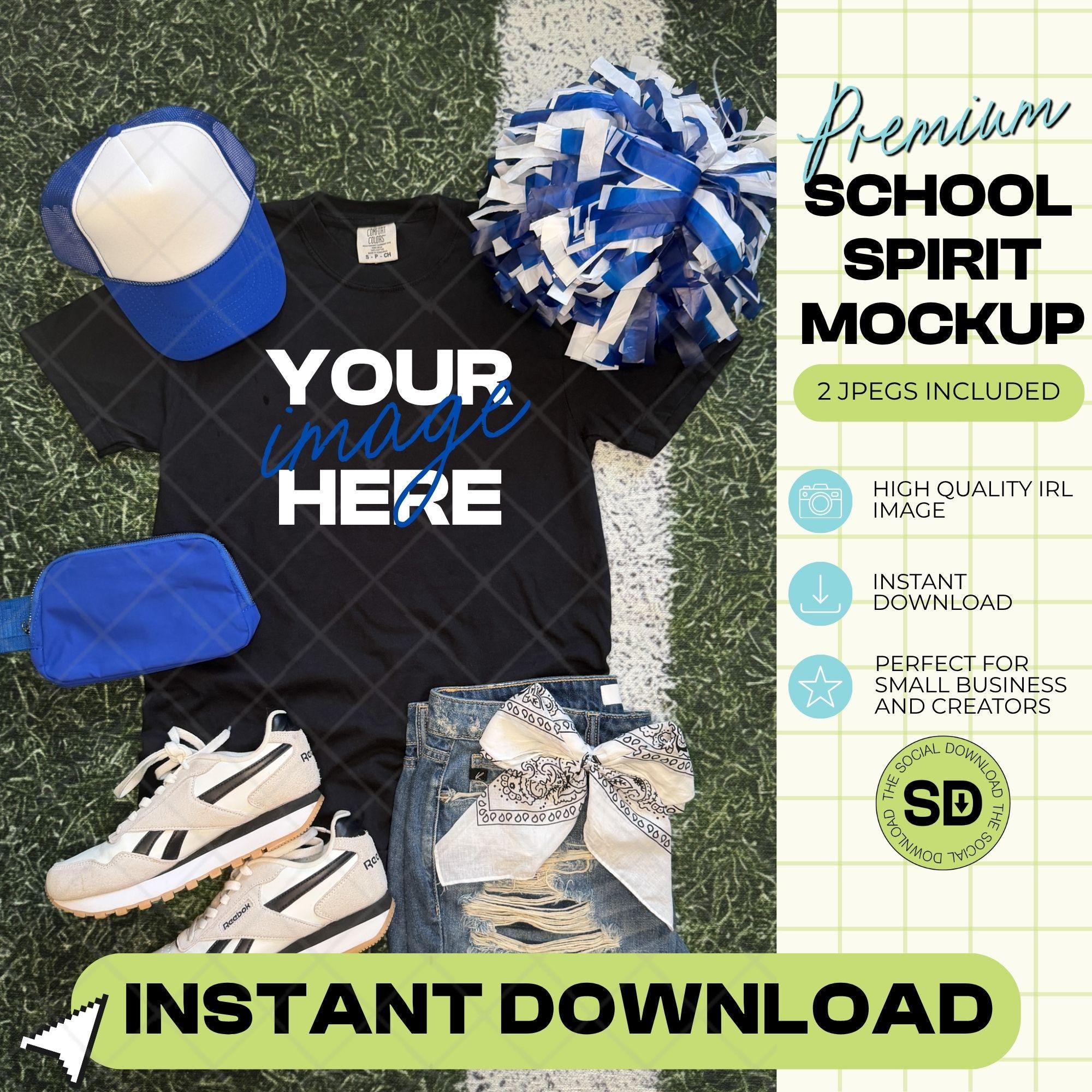 1717 Comfort Colors Black Mock Up- Royal School Spirit Accessories (1717-CC-Black-GSW-Royal)