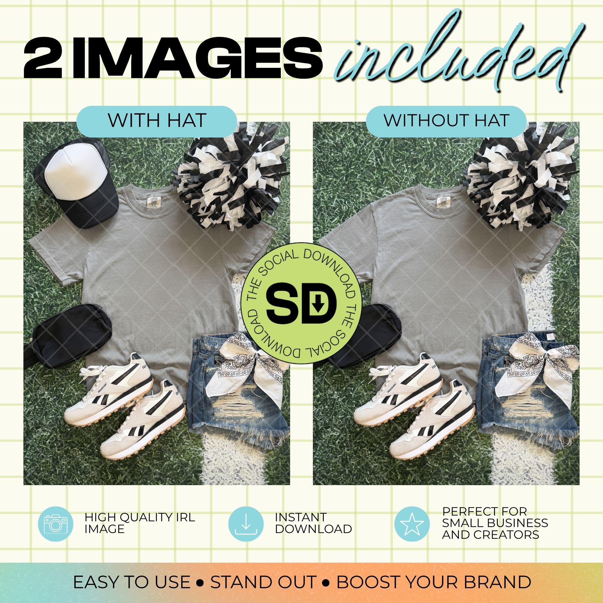 1717 Comfort Colors Grey Mock Up- Black School Spirit Accessories (1717-CC-Grey-GSW-Black)