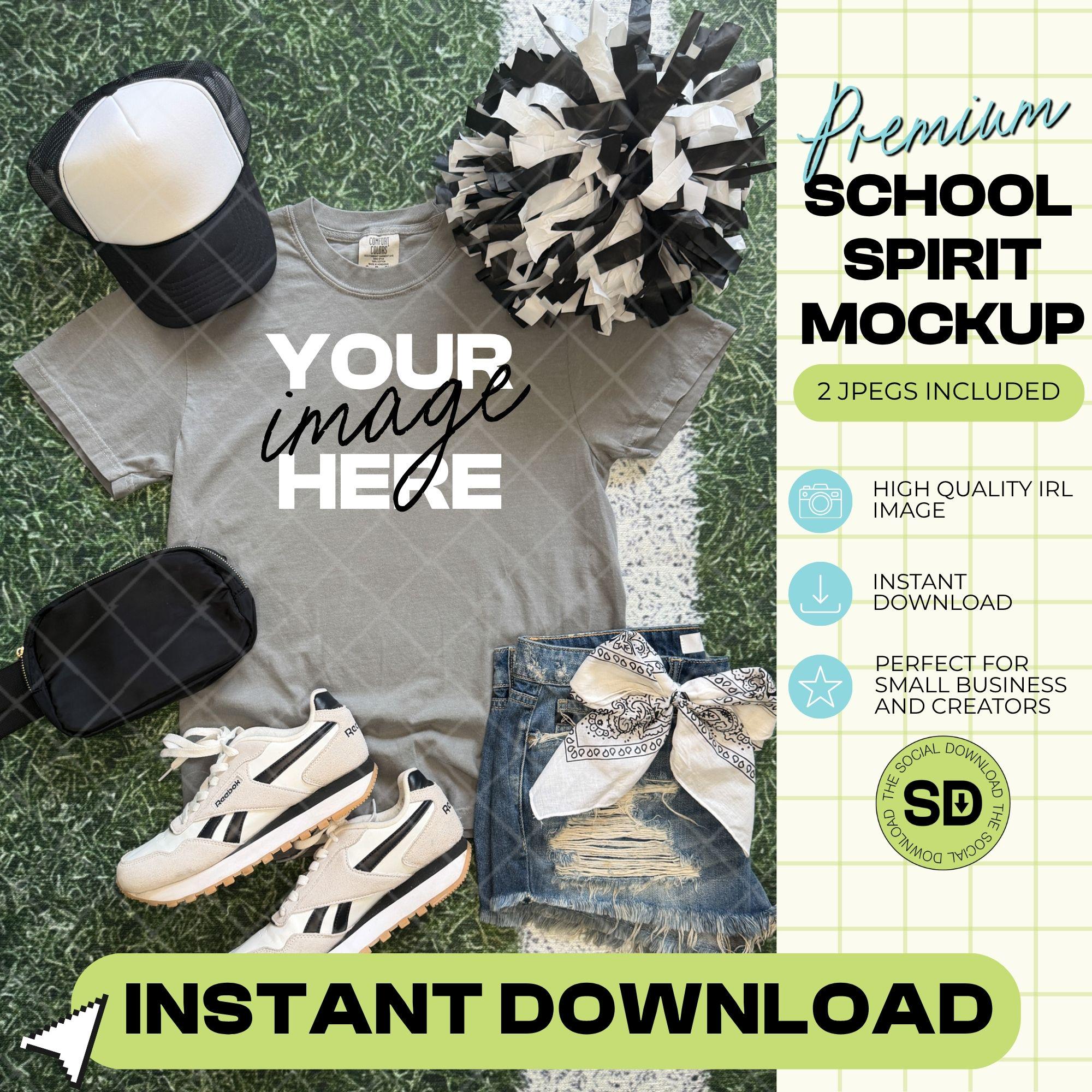 1717 Comfort Colors Grey Mock Up- Black School Spirit Accessories (1717-CC-Grey-GSW-Black)