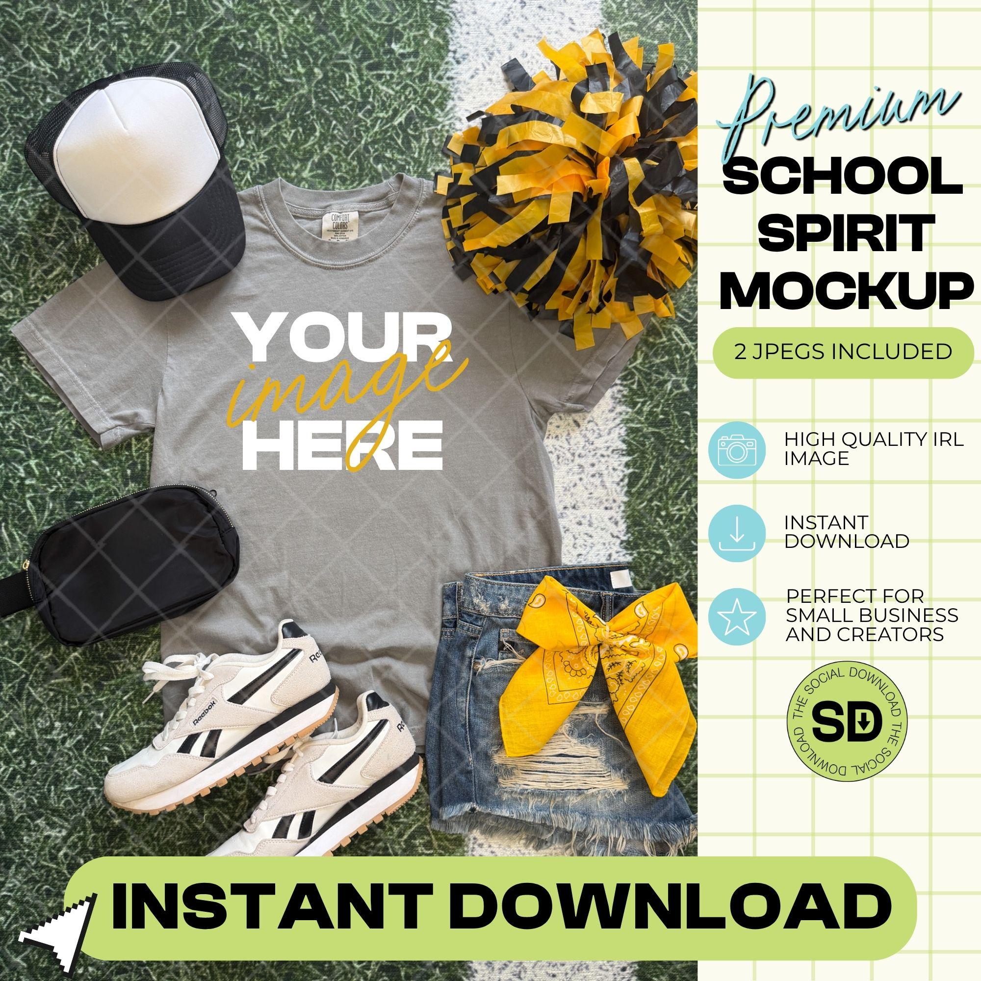 1717 Comfort Colors Grey Mock Up- Gold School Spirit Accessories (1717-CC-Grey-GSW-Gold)