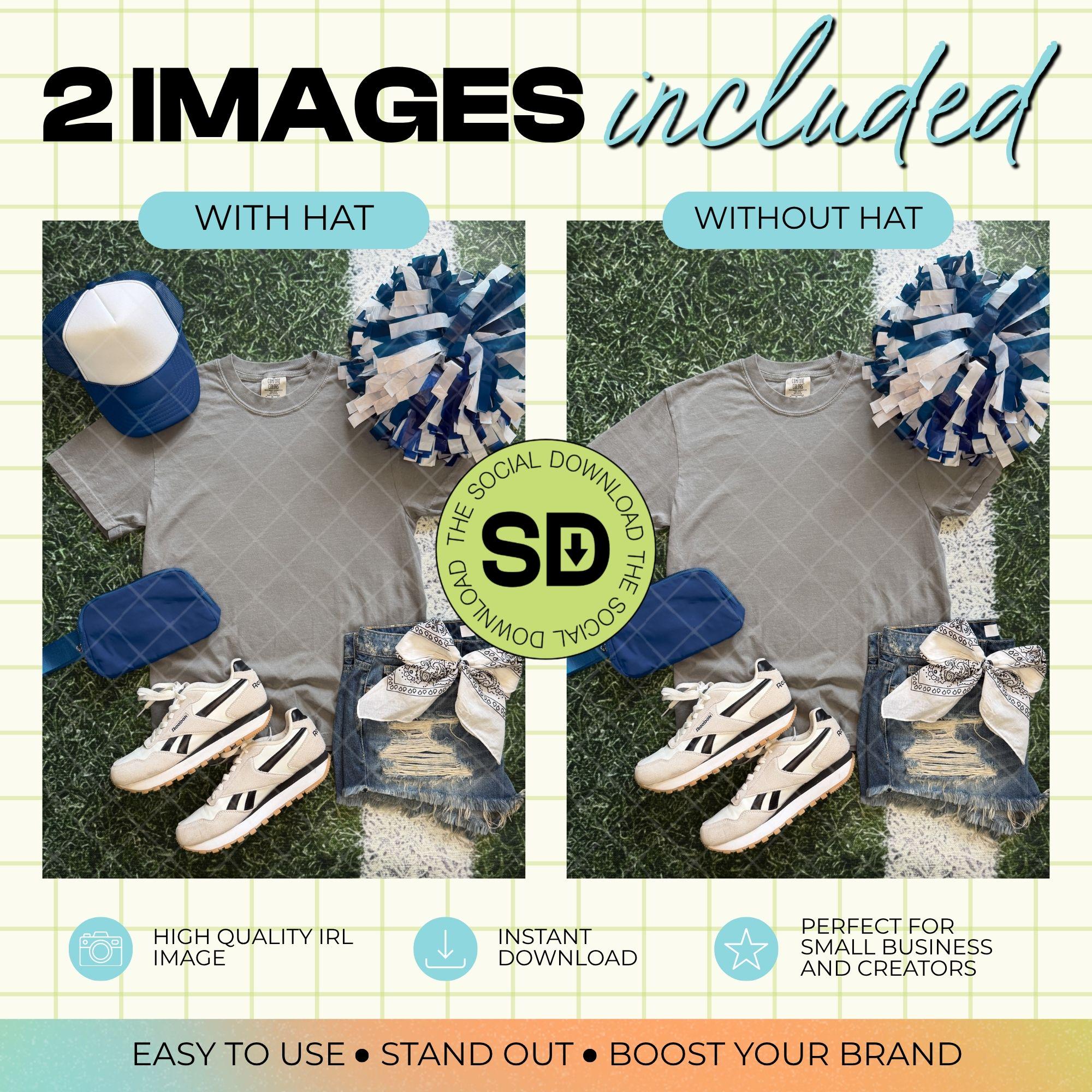 1717 Comfort Colors Grey Mock Up- Navy School Spirit Accessories (1717-CC-Grey-GSW-Navy)