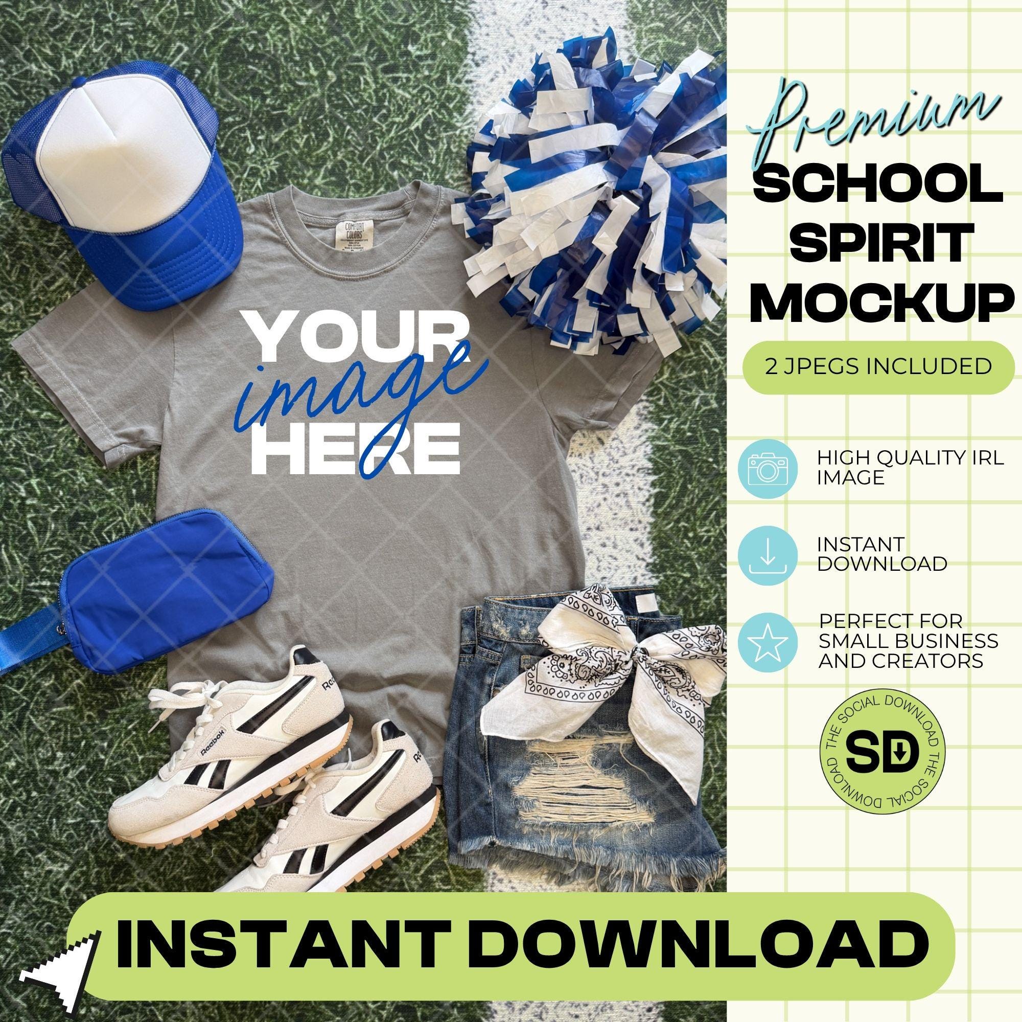 1717 Comfort Colors Grey Mock Up- Royal School Spirit Accessories(1717-CC-Grey-GSW-Royal)