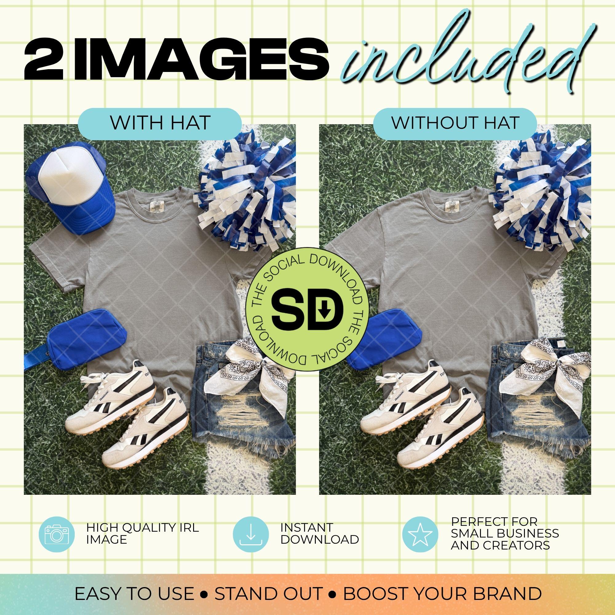 1717 Comfort Colors Grey Mock Up- Royal School Spirit Accessories(1717-CC-Grey-GSW-Royal)