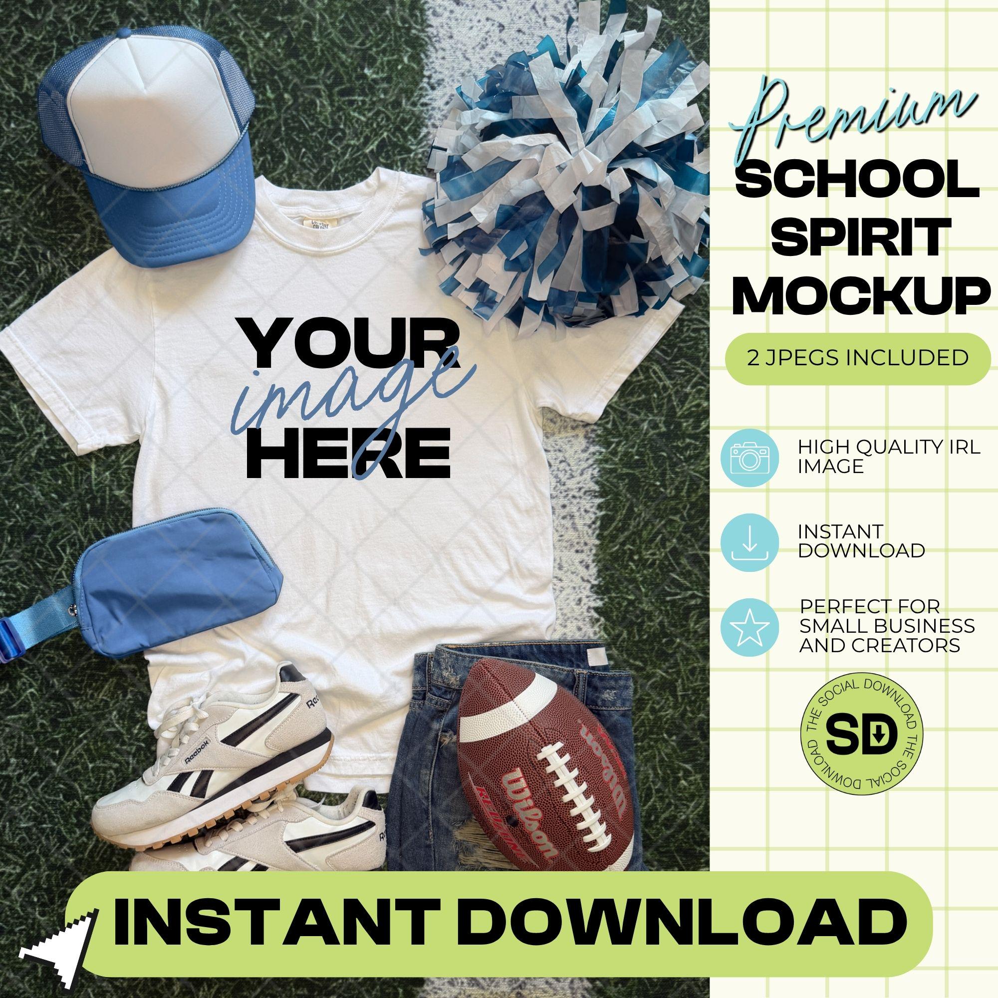 1717 Comfort Colors White Football Mock Up- Columbia School Spirit Accessories (1717-CC-White-FB-Columbia)