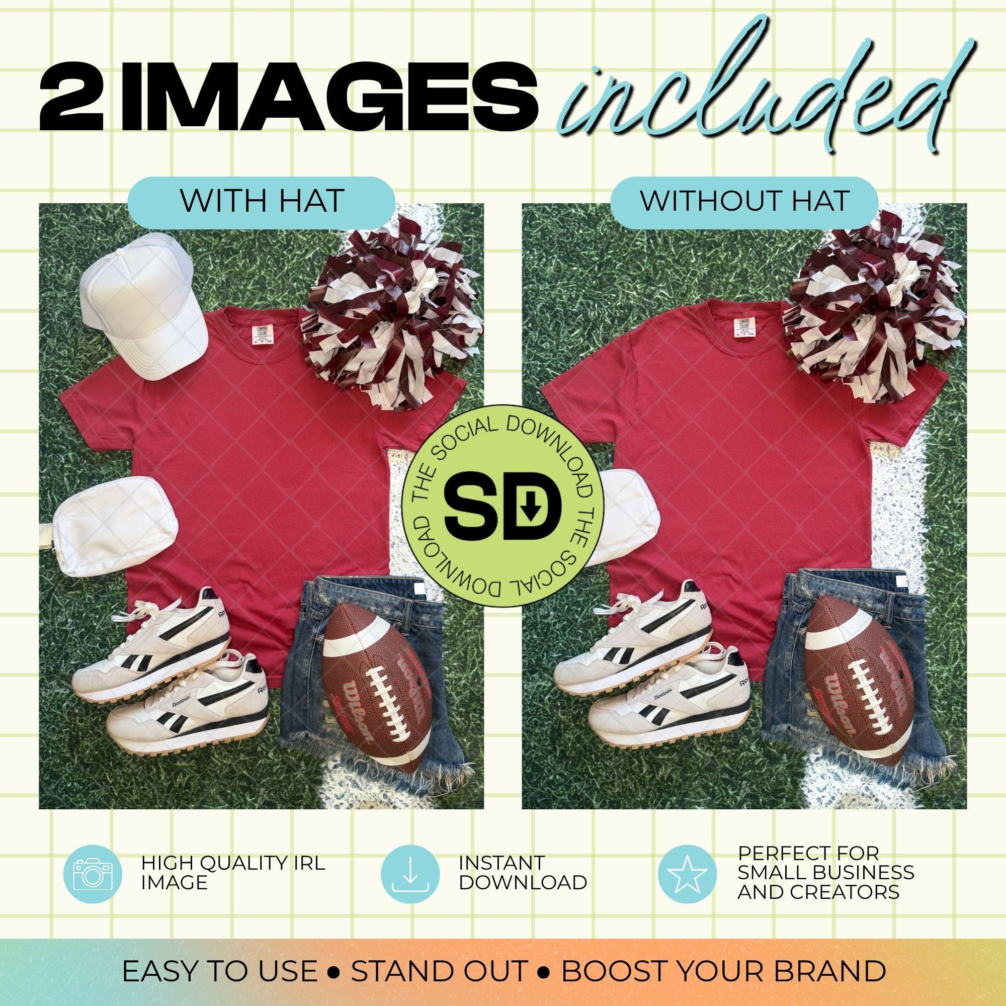 1717 Comfort Colors Chilli Football Mock Up (1717-CC-Chilli-FB)