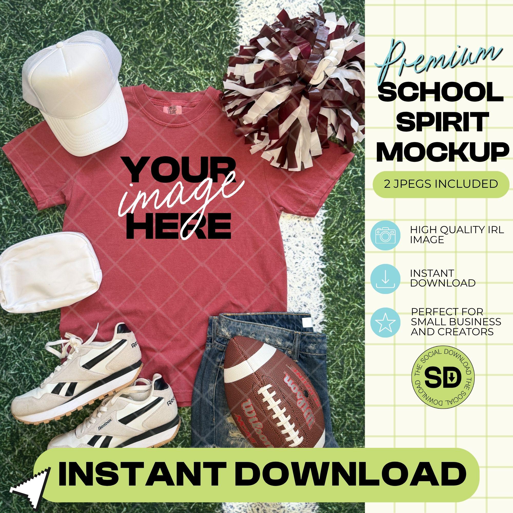 1717 Comfort Colors Crimson Football Mock Up (1717-CC-Crimson-FB)