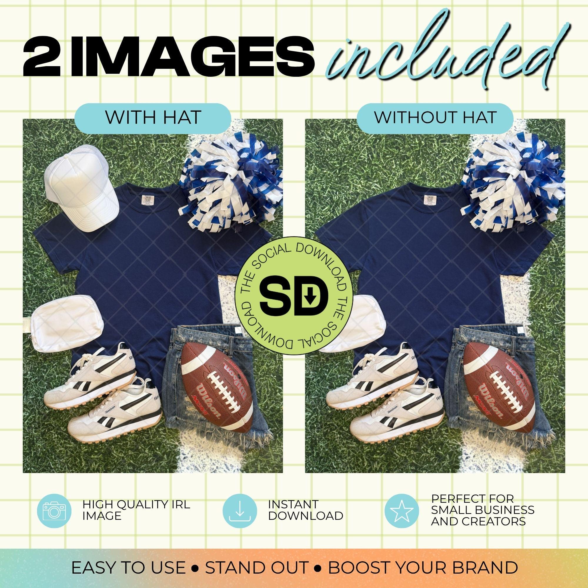 1717 Comfort Colors True Navy Football Mock Up (1717-CC-Navy-FB)