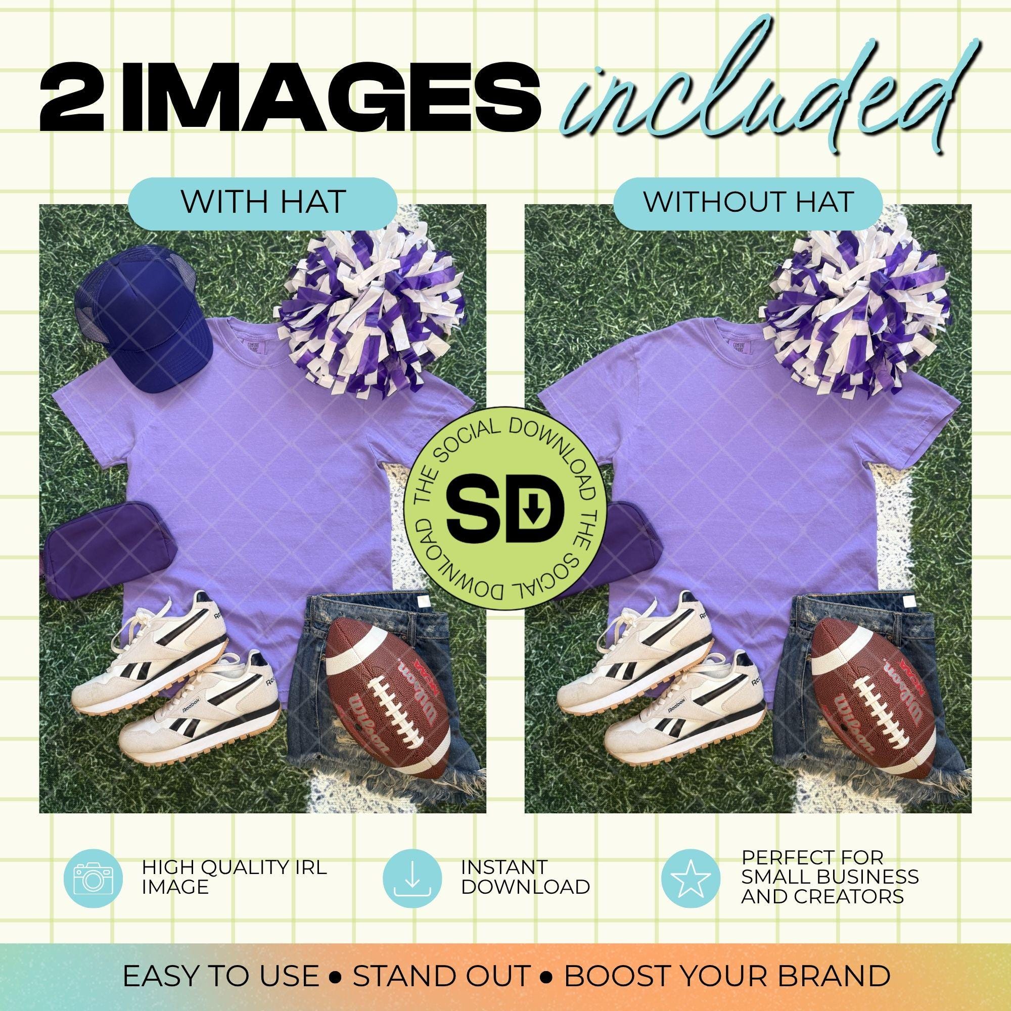 1717 Comfort Colors Violet Football Mock Up (1717-CC-Violet-FB)