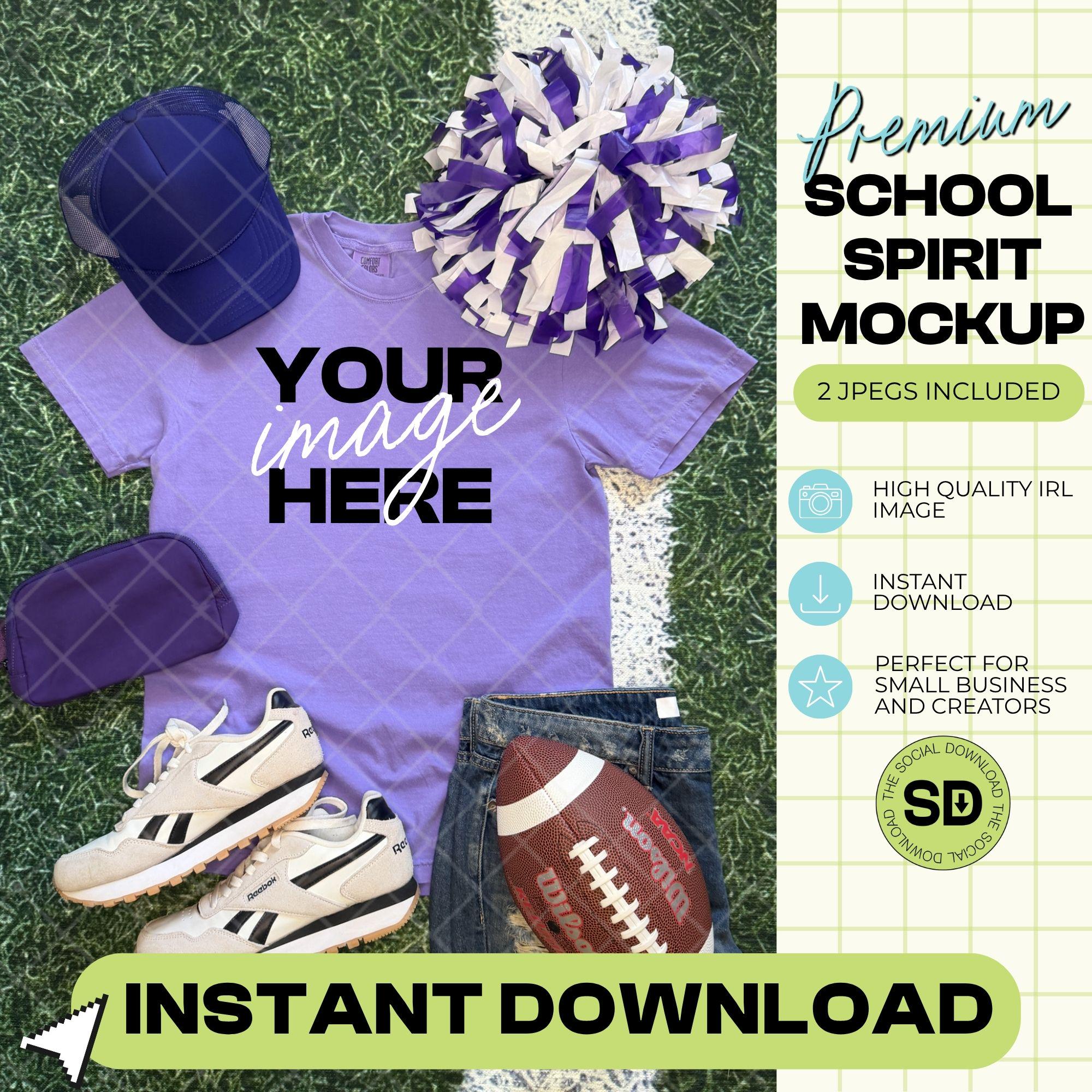 1717 Comfort Colors Violet Football Mock Up (1717-CC-Violet-FB)