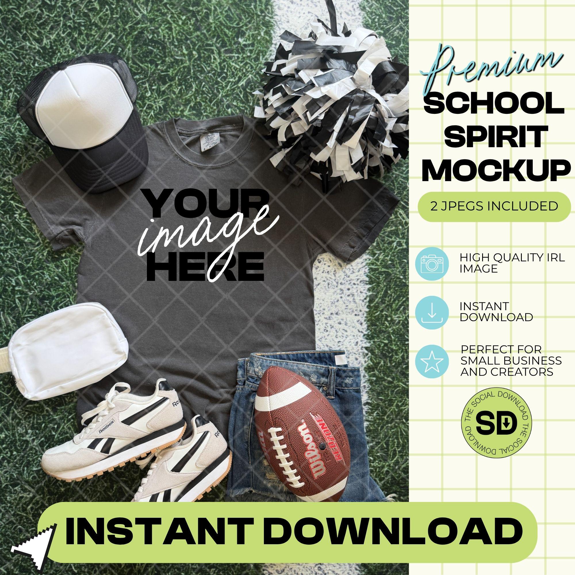 1717 Comfort Colors Pepper Football Mock Up- Black School Spirit Accessories (1717-CC-Pepper-FB-Black)