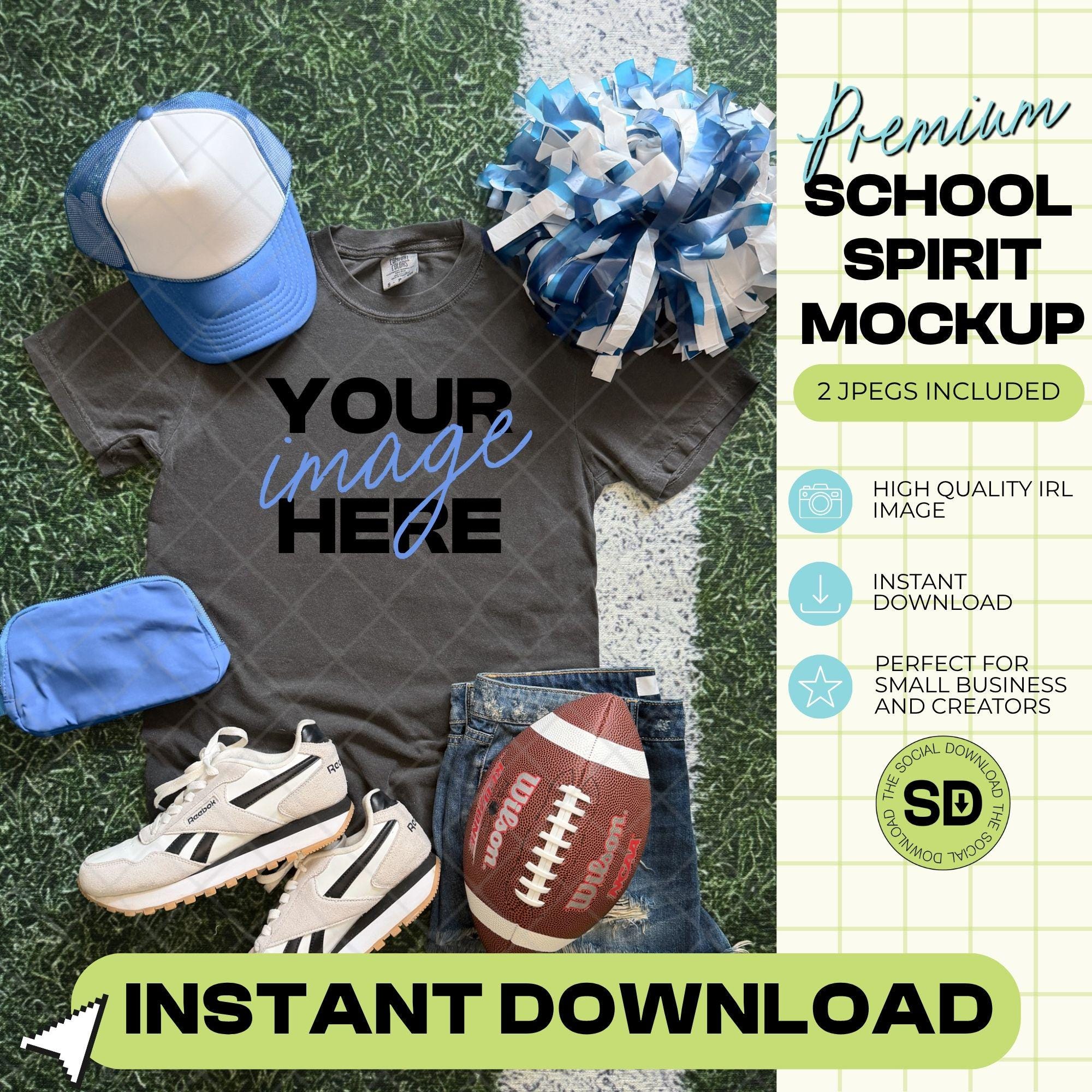 1717 Comfort Colors Pepper Football Mock Up- Columbia School Spirit Accessories (1717-CC-Pepper-FB-Columbia)
