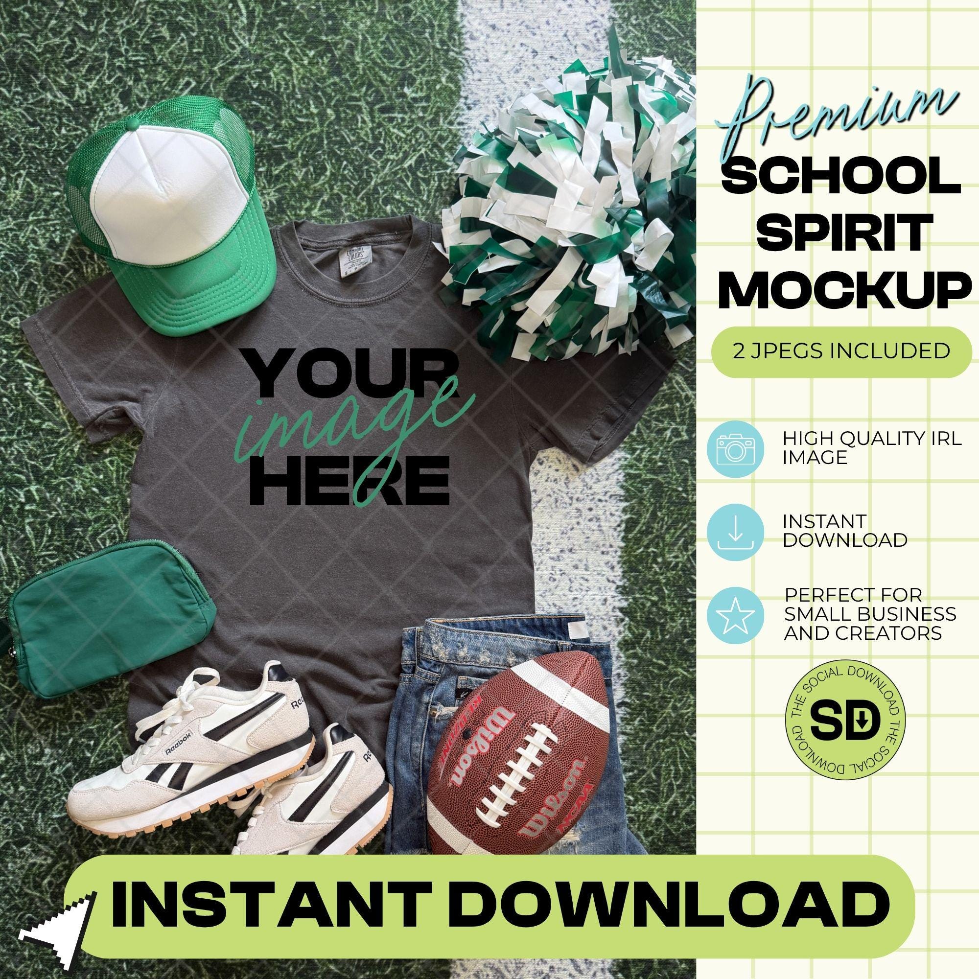 1717 Comfort Colors Pepper Football Mock Up- Kelly School Spirit Accessories (1717-CC-Pepper-FB-Kelly)