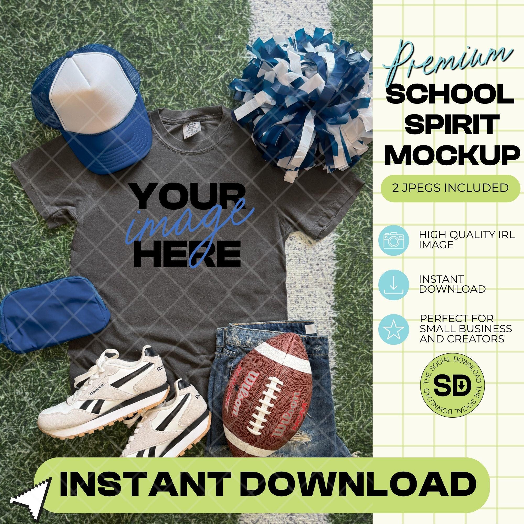 1717 Comfort Colors Pepper Football Mock Up- Navy School Spirit Accessories (1717-CC-Pepper-FB-Navy)