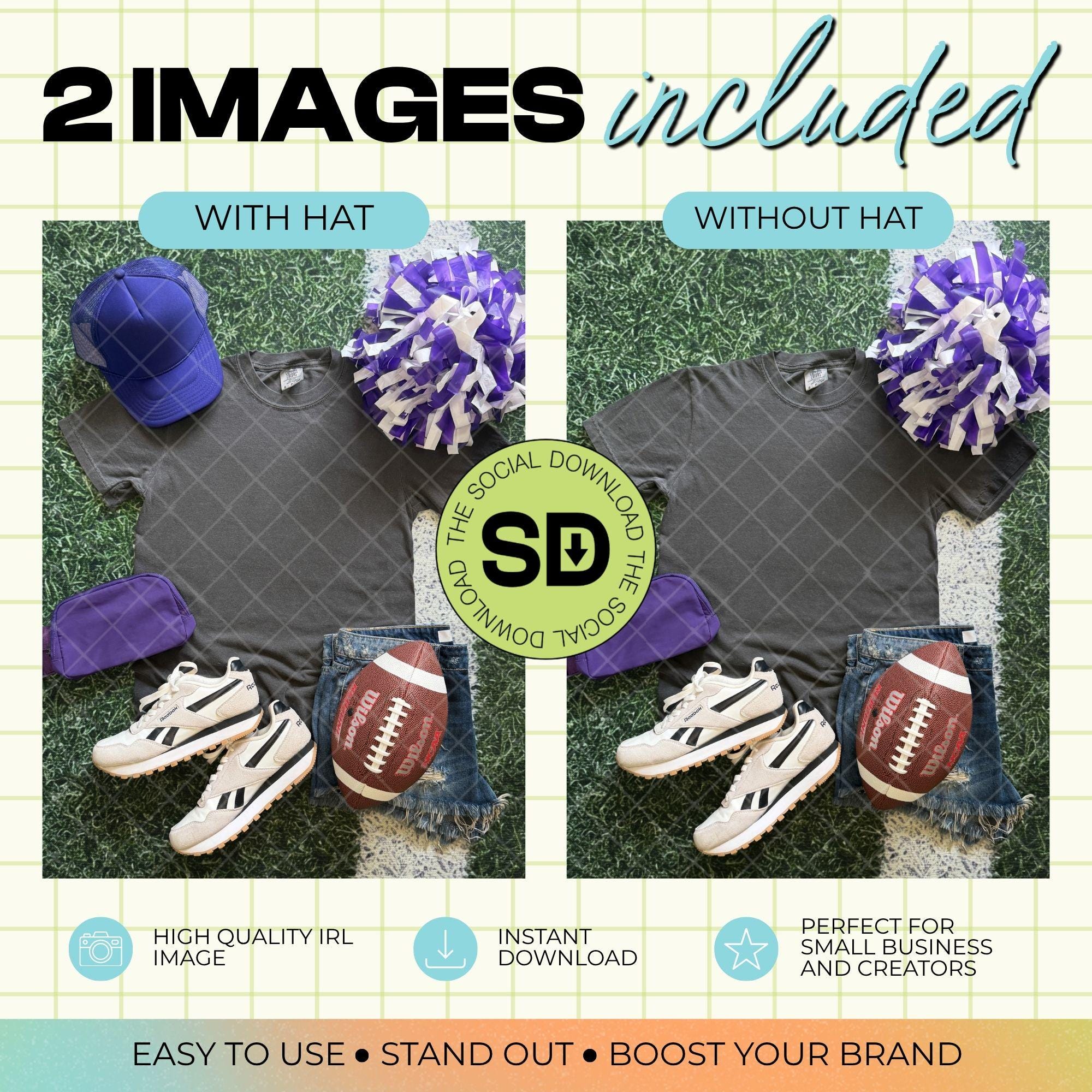 1717 Comfort Colors Pepper Football Mock Up- Purple School Spirit Accessories (1717-CC-Pepper-FB-Purple)