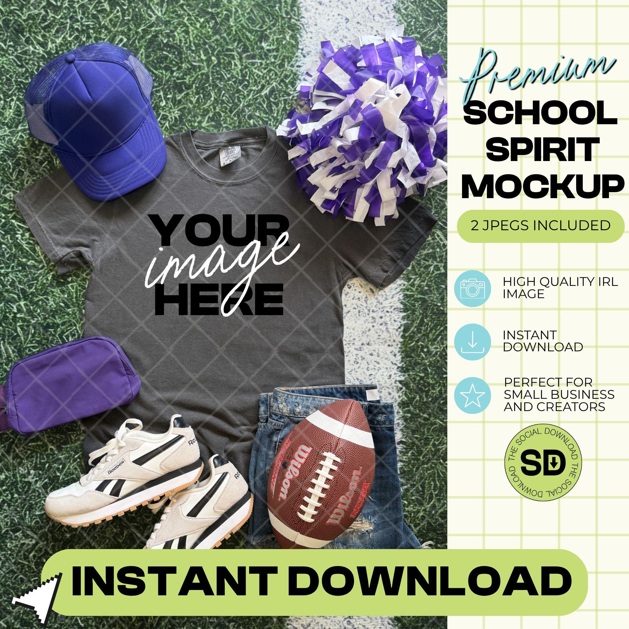 1717 Comfort Colors Pepper Football Mock Up- Purple School Spirit Accessories (1717-CC-Pepper-FB-Purple)