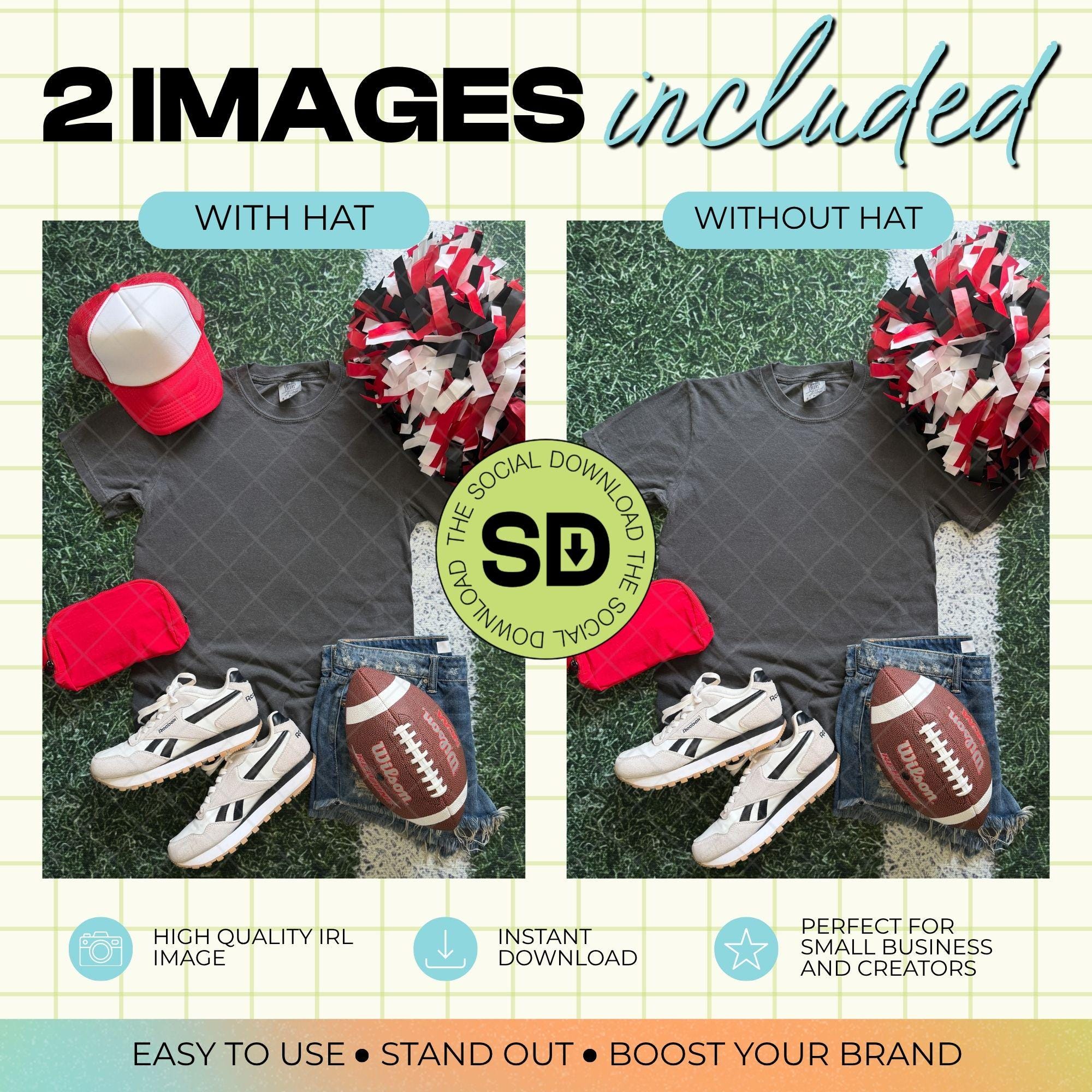 1717 Comfort Colors Pepper Football Mock Up- Red School Spirit Accessories (1717-CC-Pepper-FB-Red)