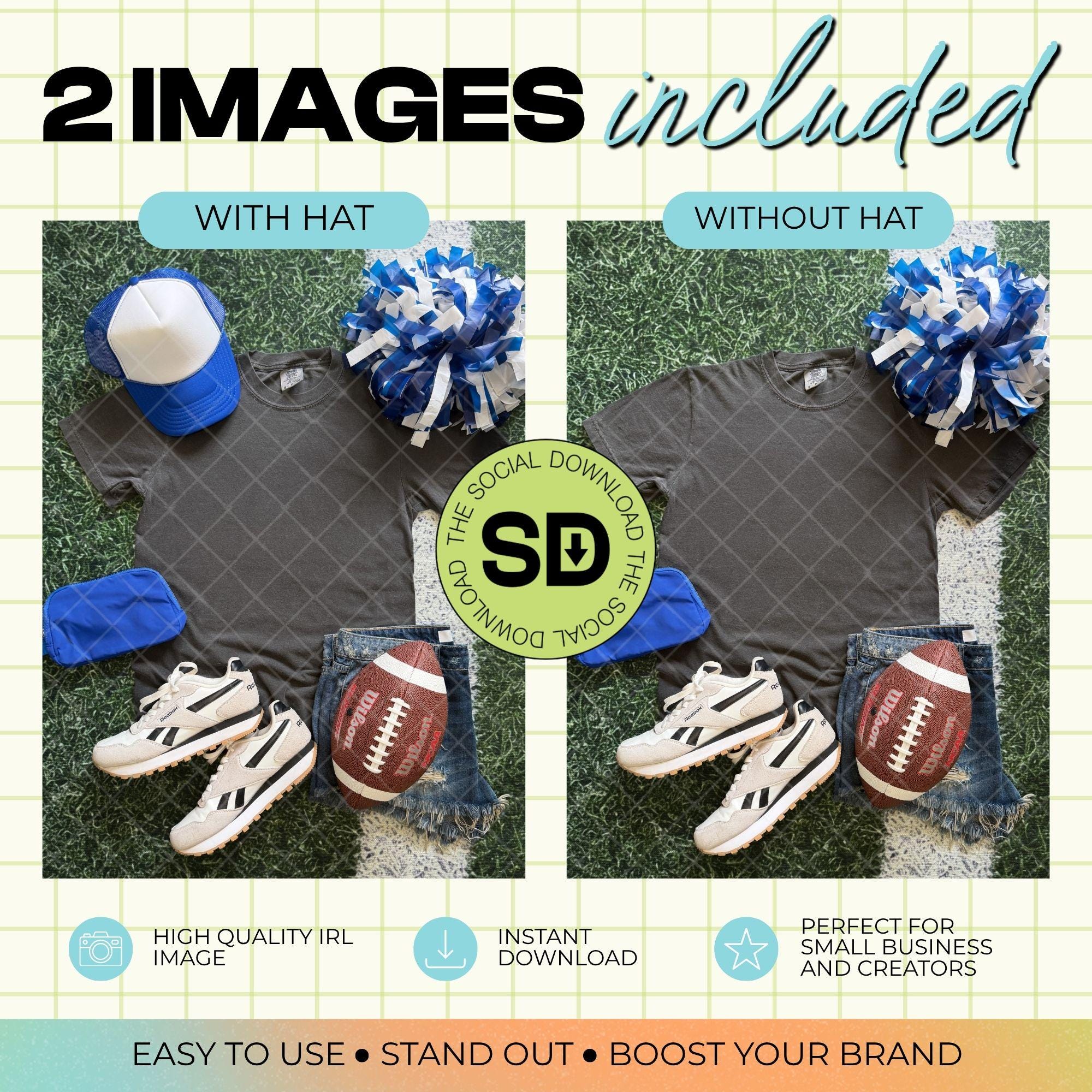 1717 Comfort Colors Pepper Football Mock Up- Royal School Spirit Accessories (1717-CC-Pepper-FB-Royal)