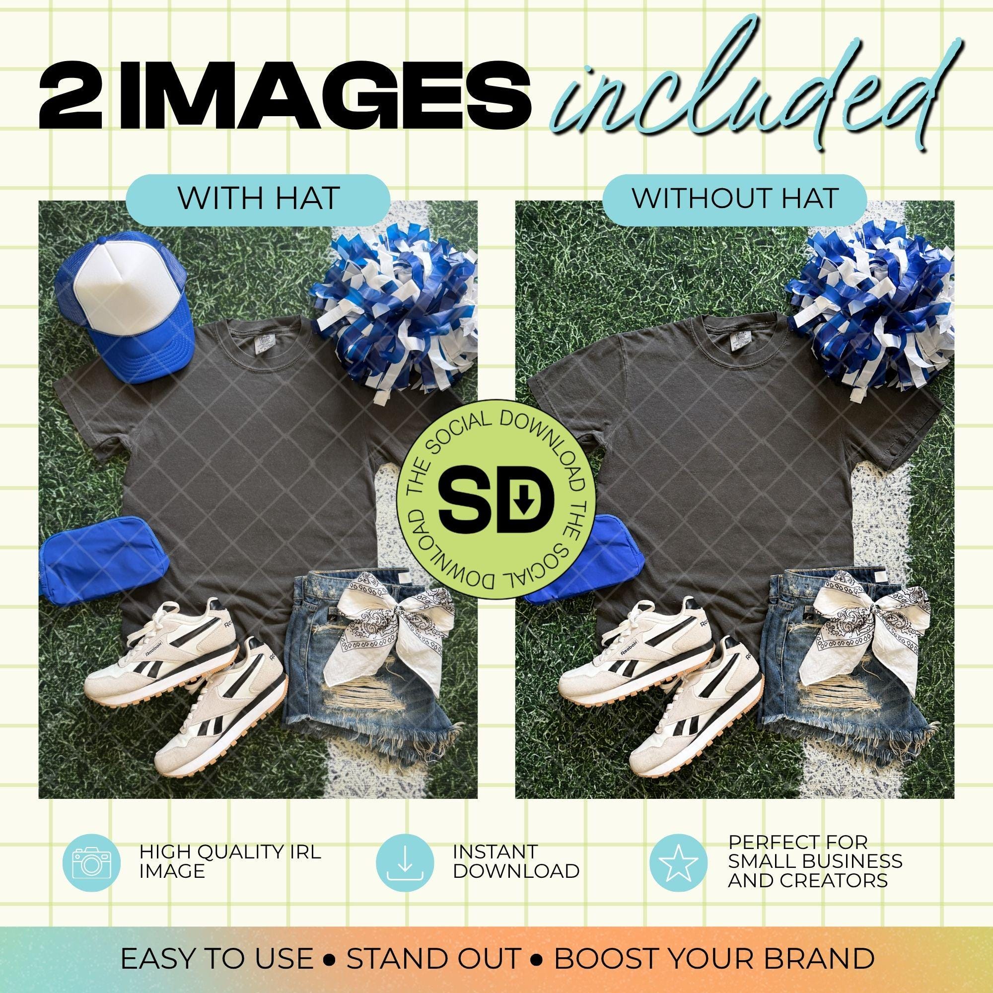 1717 Comfort Colors Pepper Mock Up- Royal School Spirit Accessories (1717-CC-Pepper-GSW-Royal)