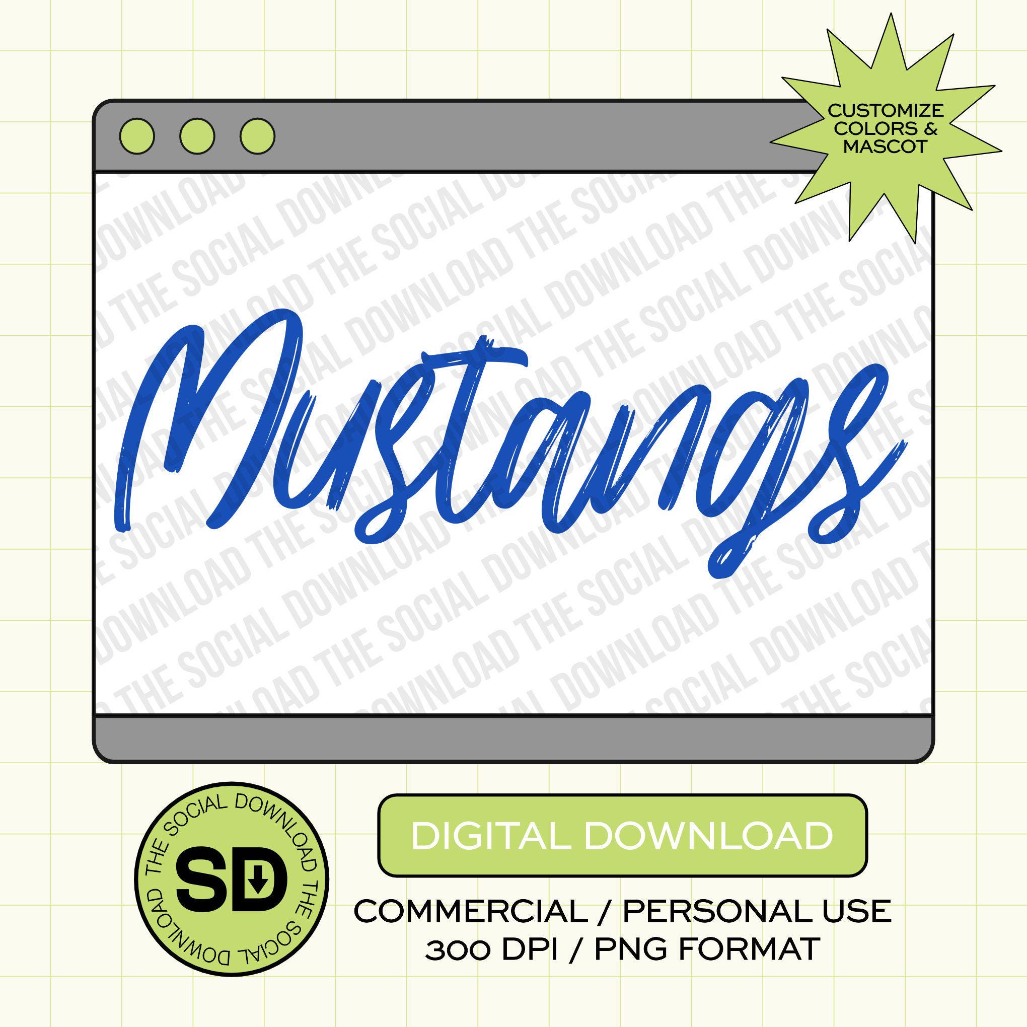 Brush Script Mascot Custom School Spirit PNG Download File, custom school png, spirit png, DTF, Sublimation, dtg (SW1206)