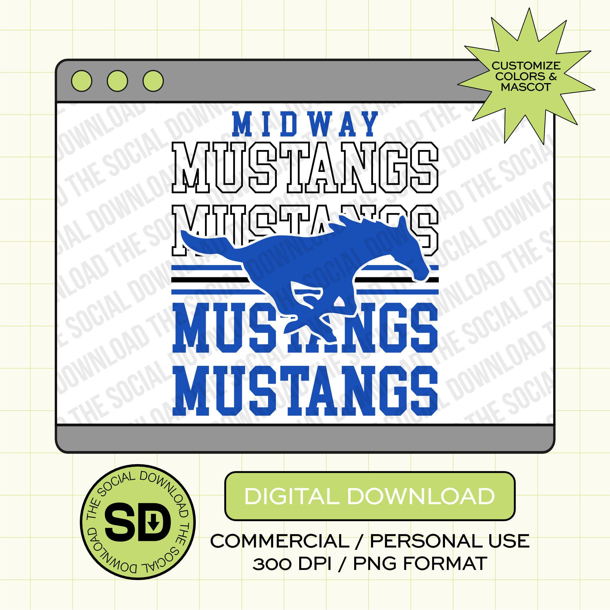 Inline Outline Mascot Repeat Custom School Spirit PNG Download File, custom school png, spirit png, DTF, Sublimation, dtg (SW1207)