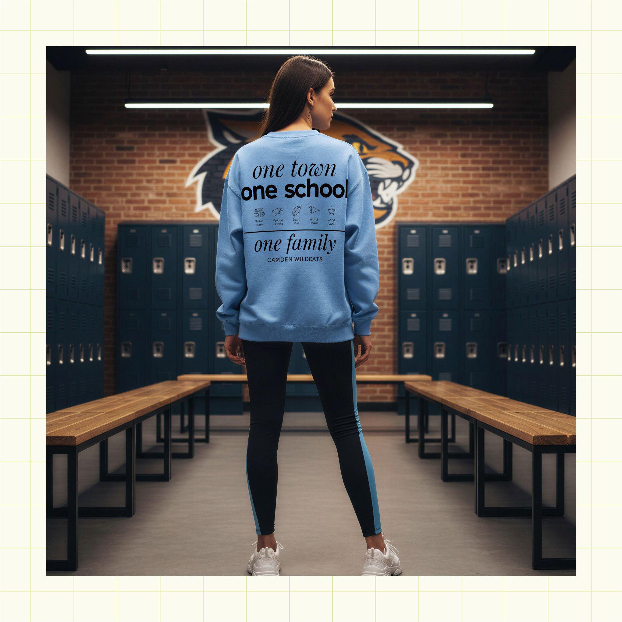 One Town One School Custom School Spirit PNG Download File, custom school png, spirit png, DTF, Sublimation, dtg (SW1211)