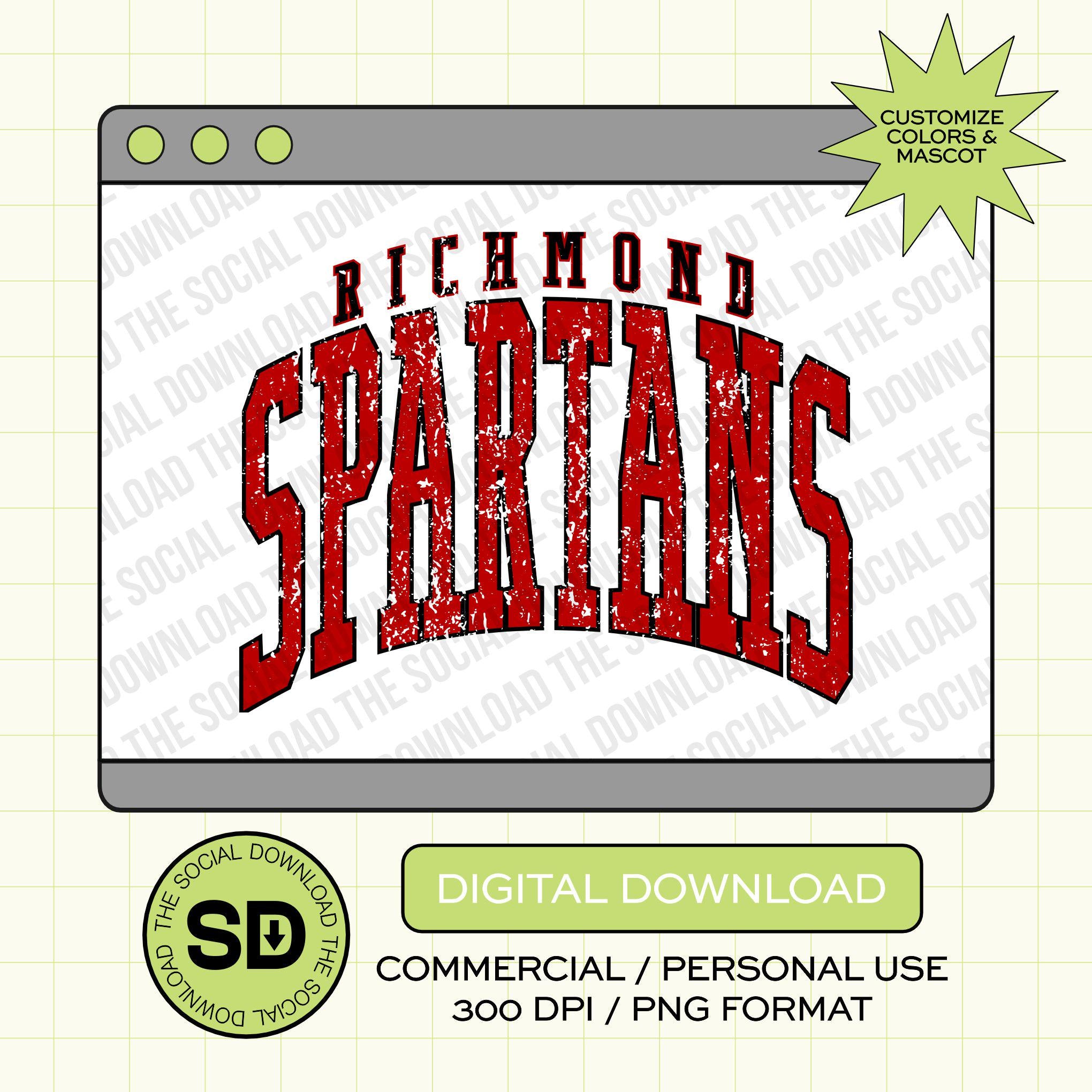 Distressed Varsity Custom School Spirit PNG Download File, custom school png, spirit png, DTF, Sublimation, dtg (SW1222)