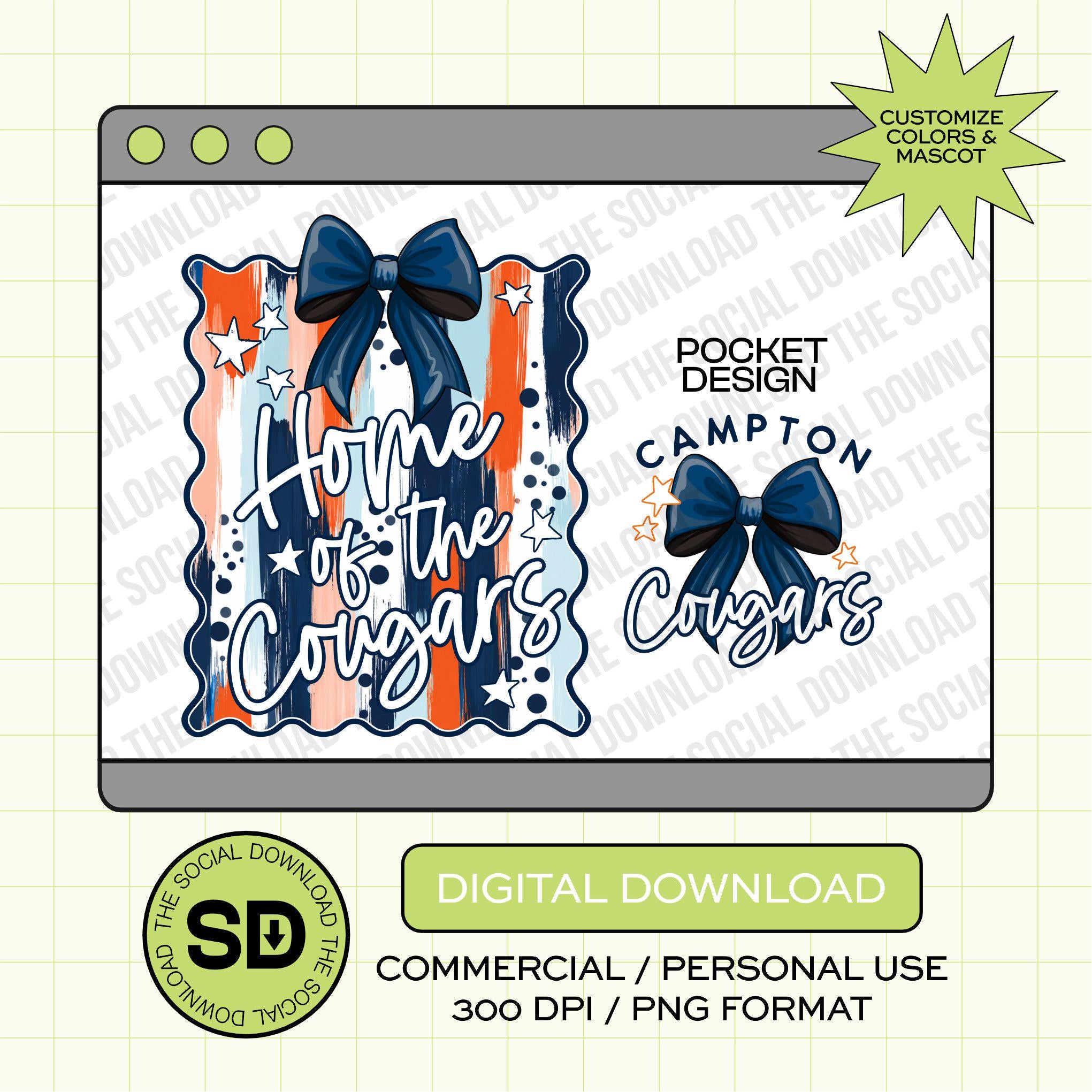 Preppy Paint Mascot Custom School Spirit PNG Download File, custom school png, spirit png, DTF, Sublimation, dtg (SW1215)