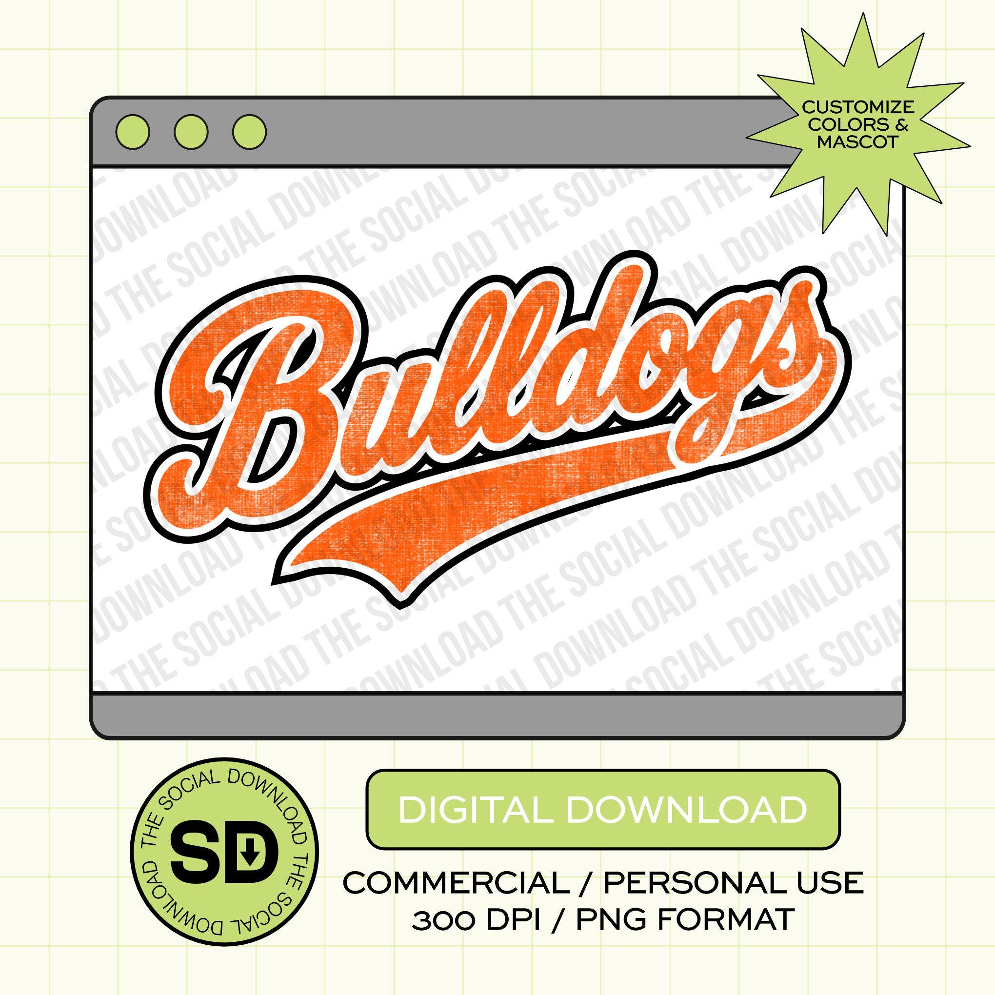 Retro Script Mascot Custom School Spirit PNG Download File, custom school png, spirit png, DTF, Sublimation, dtg (SW1217)