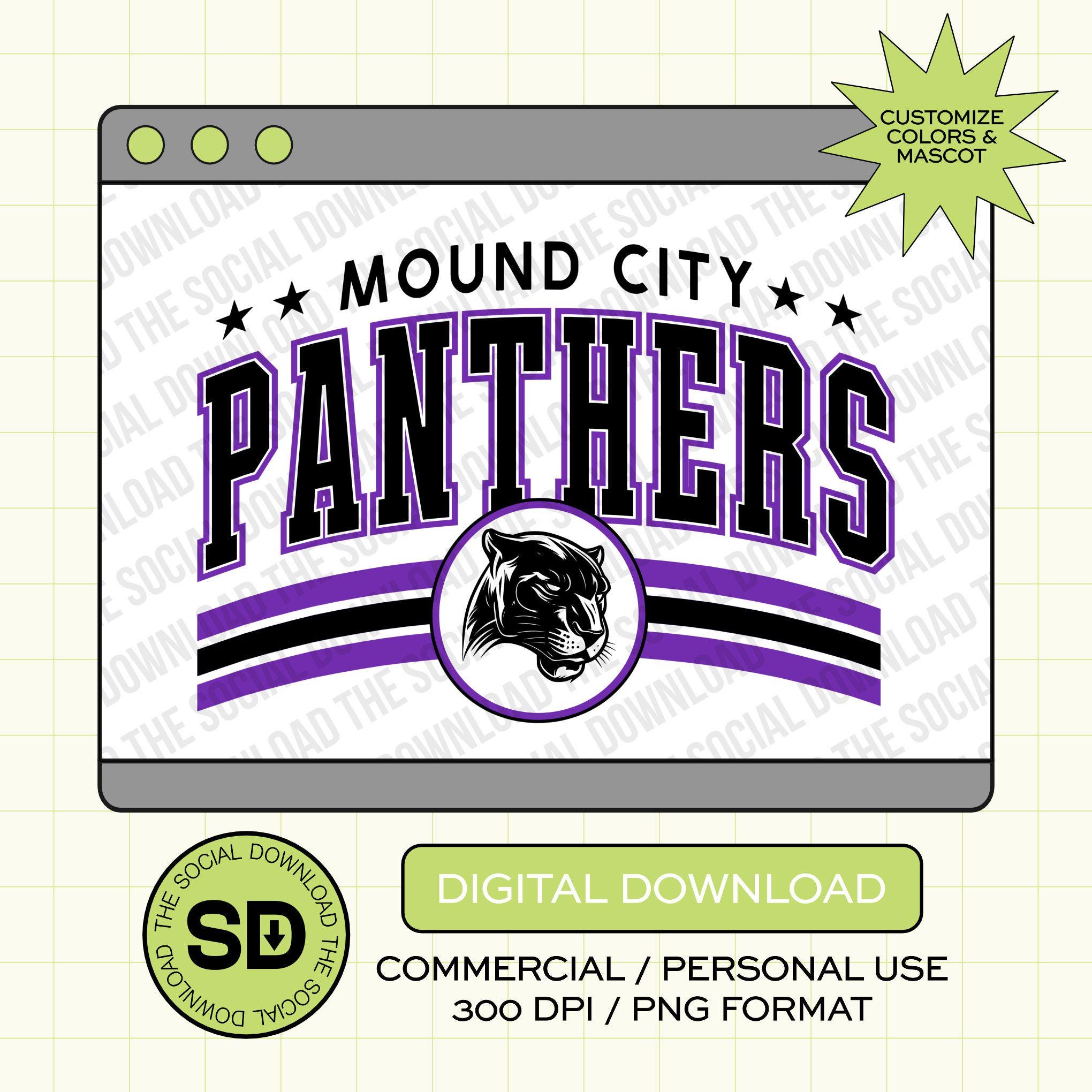 Arched Varsity Mascot Custom School Spirit PNG Download File, custom school png, spirit png, DTF, Sublimation, dtg (SW1220)