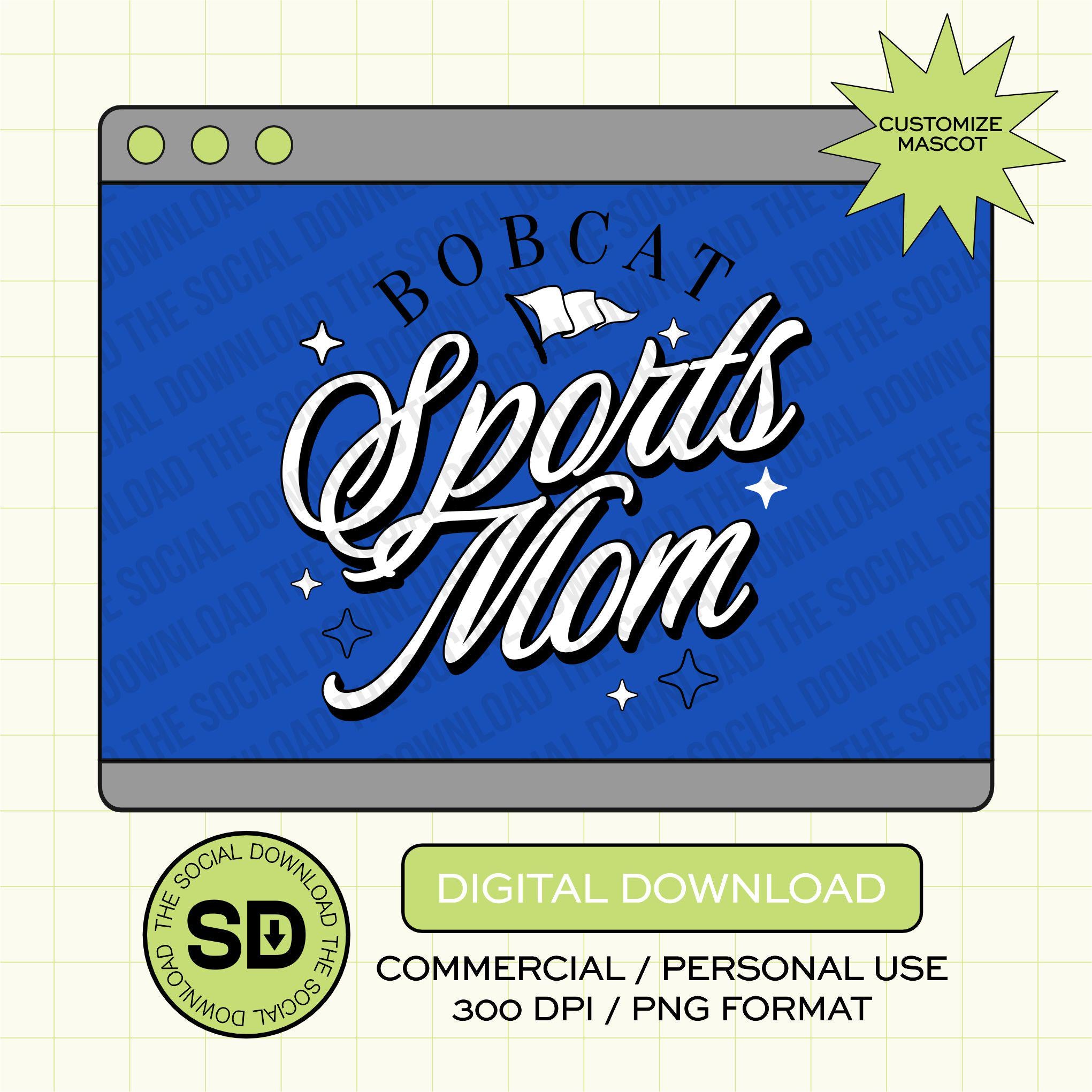 Sport Mom Mascot Custom School Spirit PNG Download File, custom school png, spirit png, DTF, Sublimation (SW1224)